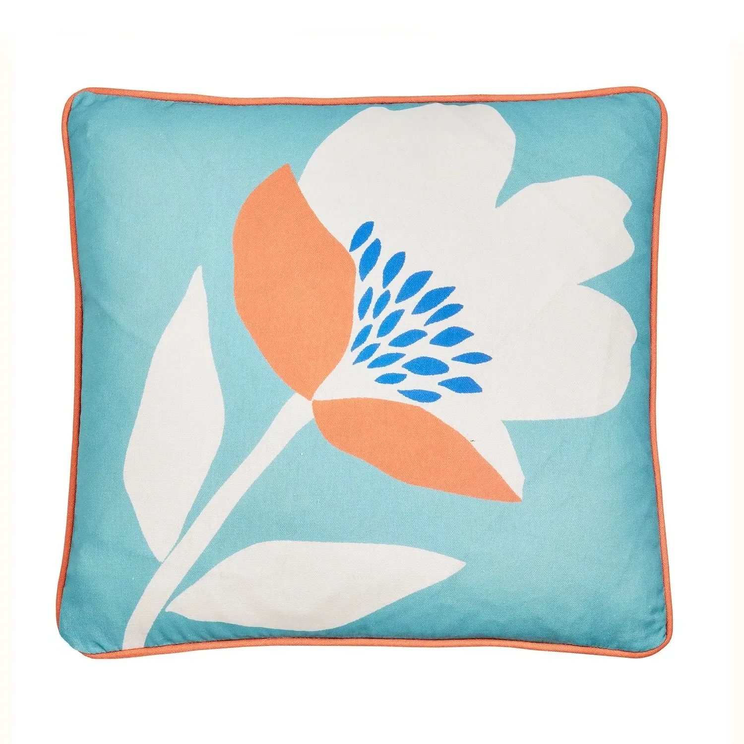 Square Outdoor Cushion Reversible - Blue, Cotton