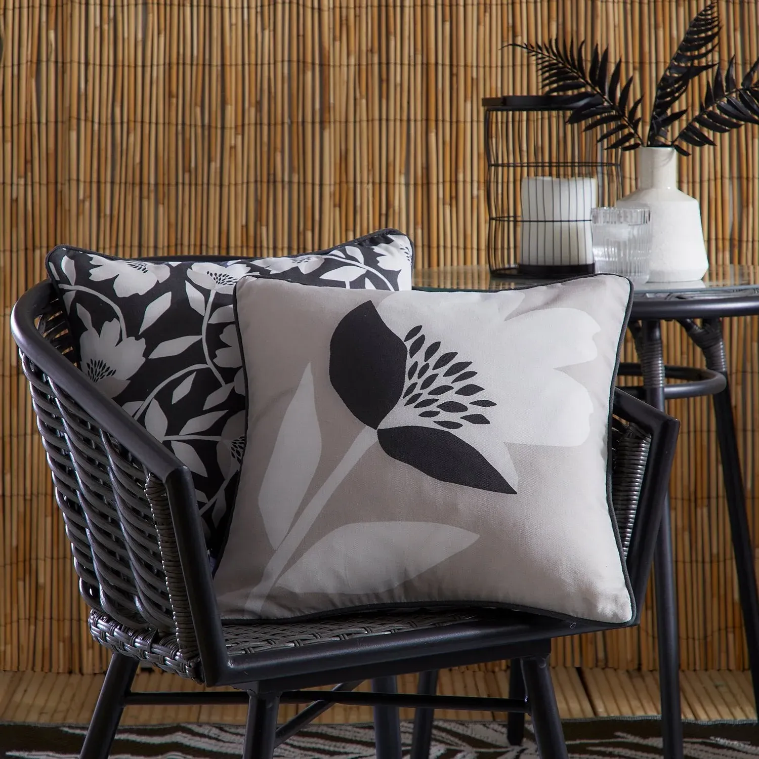 Square Outdoor Cushion Reversible - Natural, Cotton