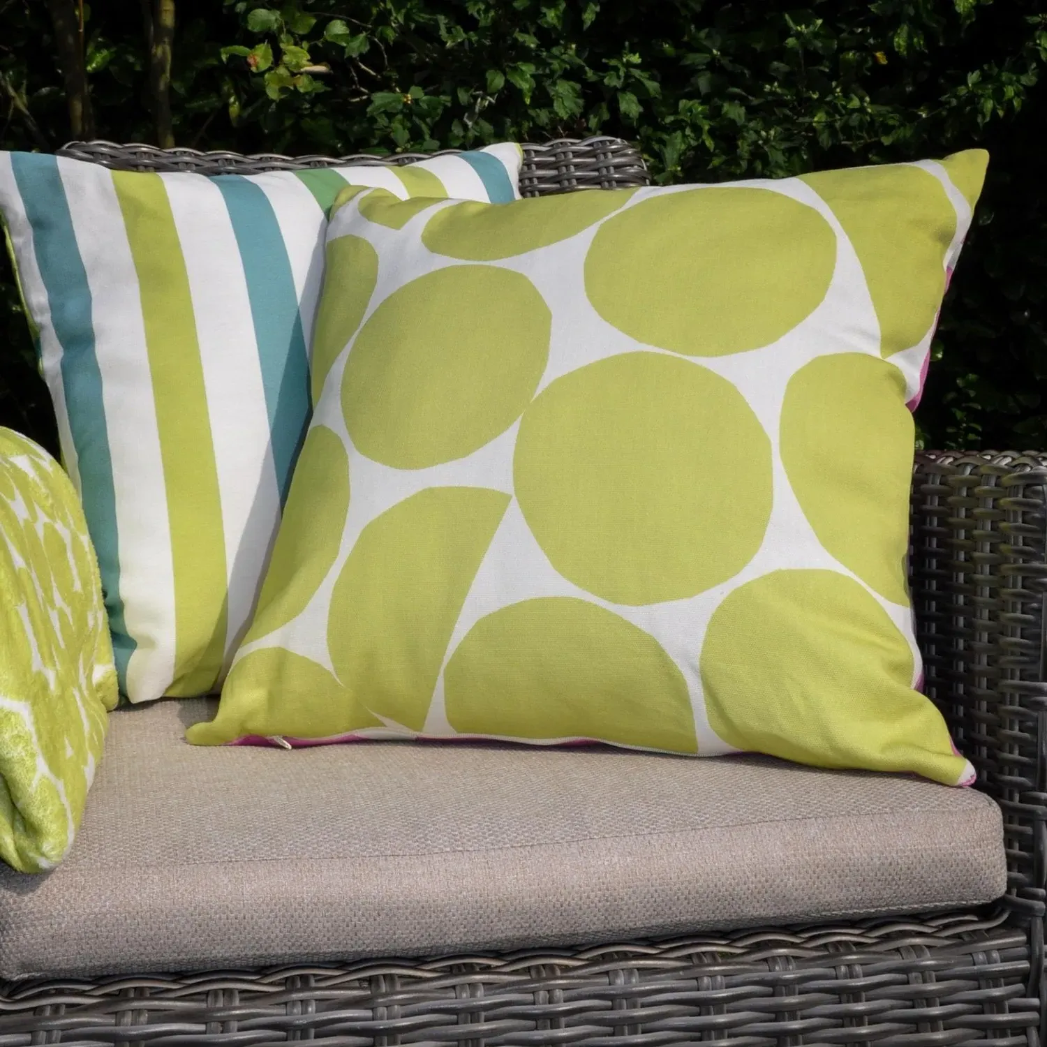Square Outdoor Cushion Reversible - Pink, Cotton