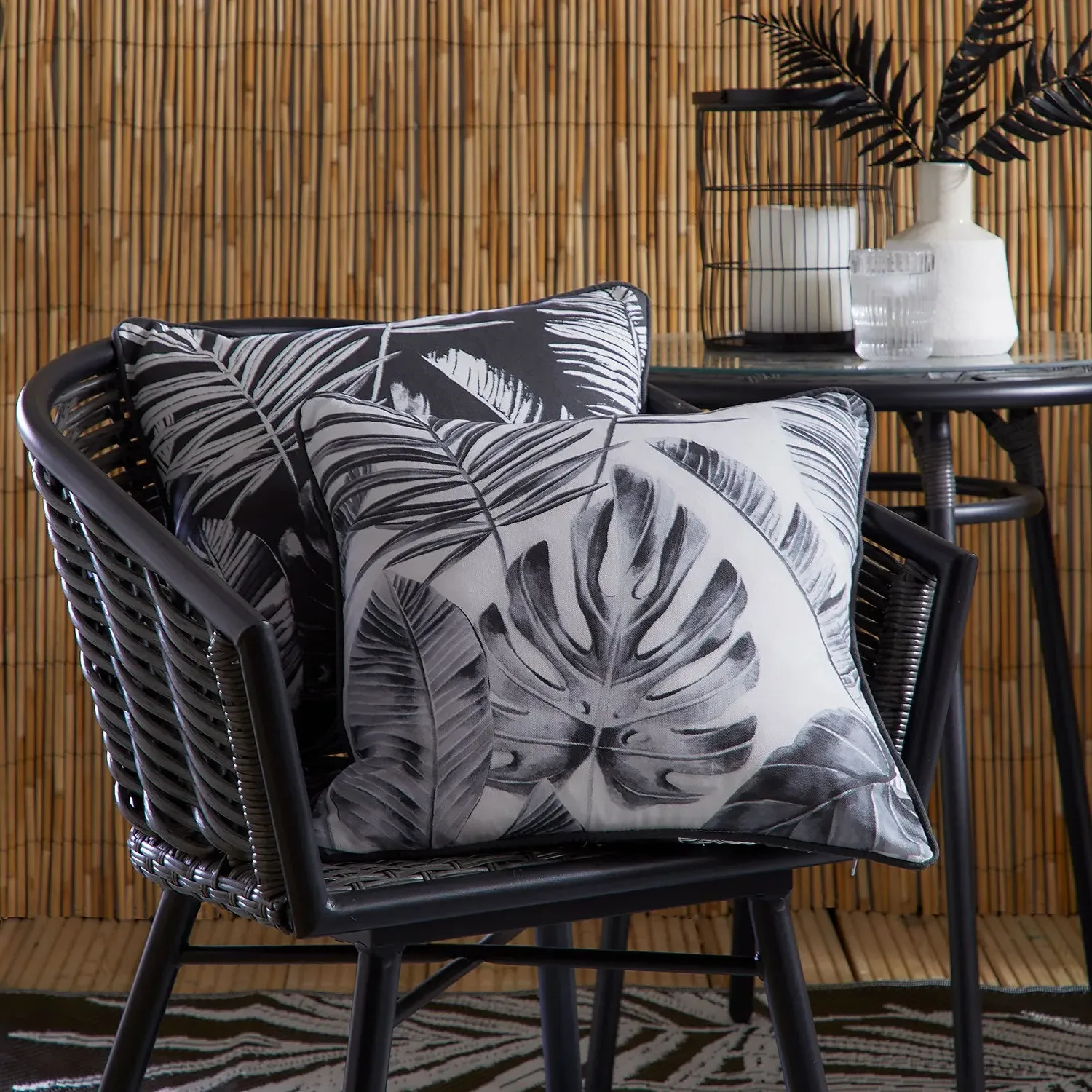 Square Outdoor Cushion Water Resistant - Grey, Cotton