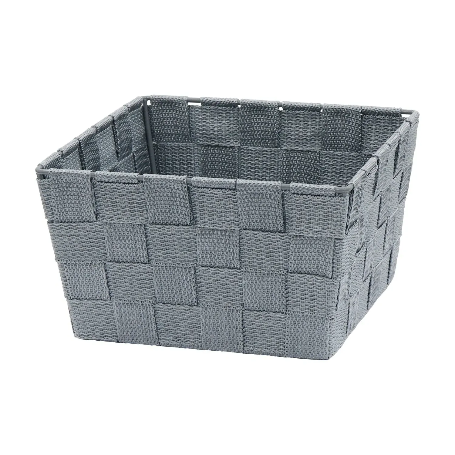 Square Storage Basket - Grey, Nylon