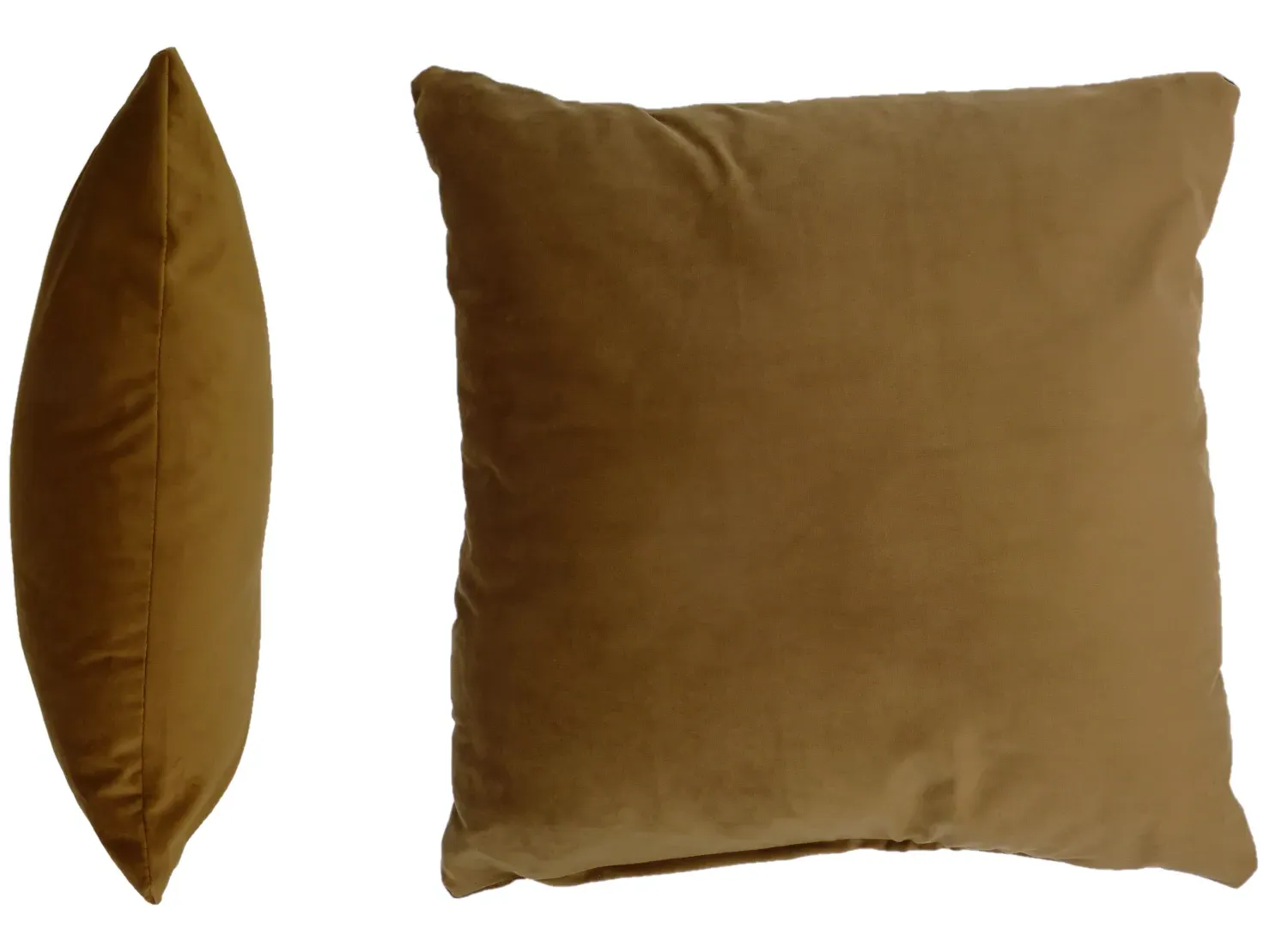 Square Velvet Cushion - Old Gold, Velvet
