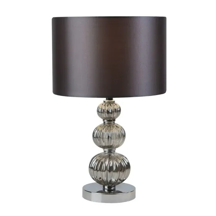 Stacked Table Lamp with Glass Balls - Grey, Chrome