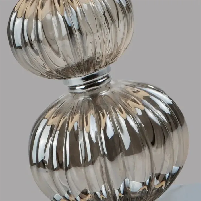Stacked Table Lamp with Glass Balls - Grey, Chrome image
