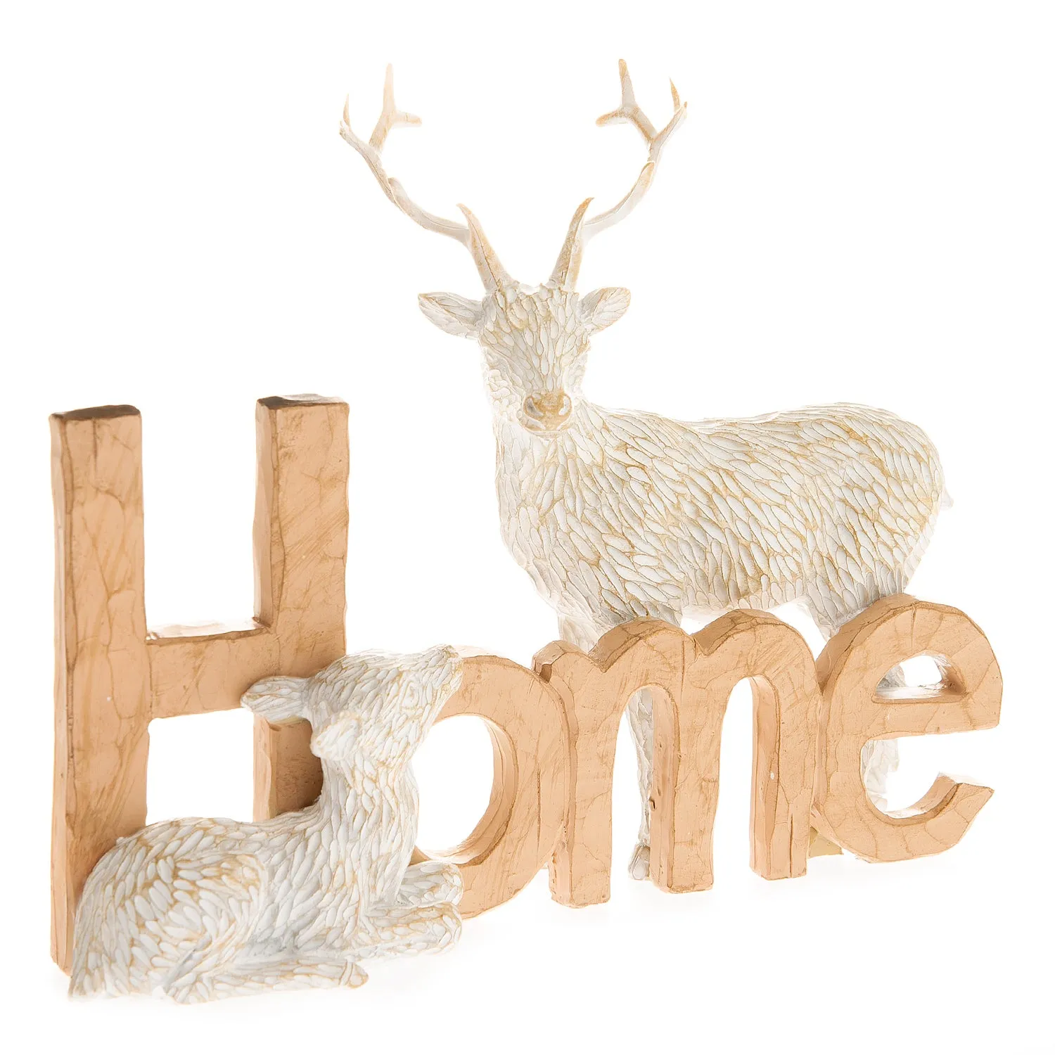 Stag Home Ornament - Brown, Wood Effect Resin image