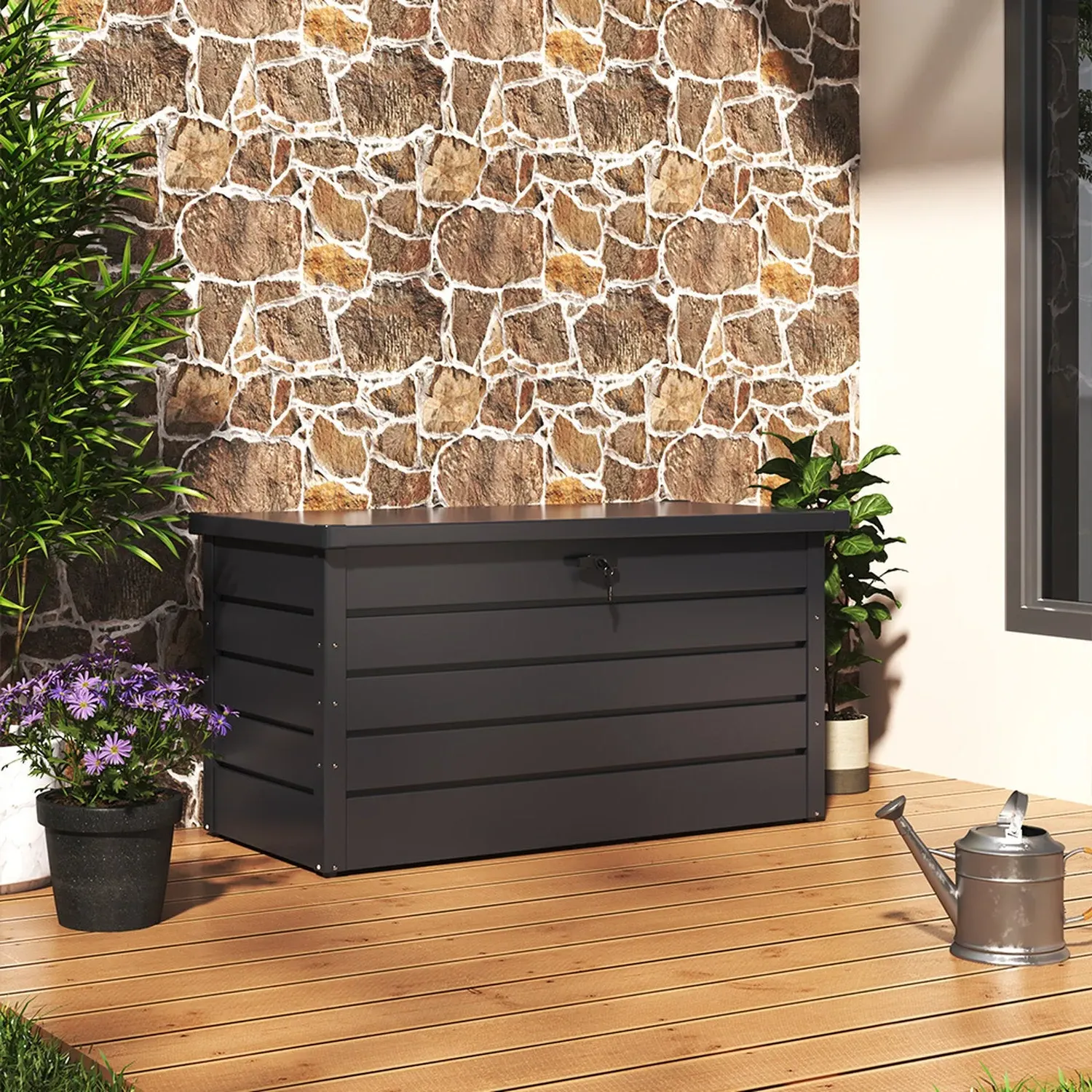 Steel Garden Storage Box 350L - Black by Julian Charles, alternate view