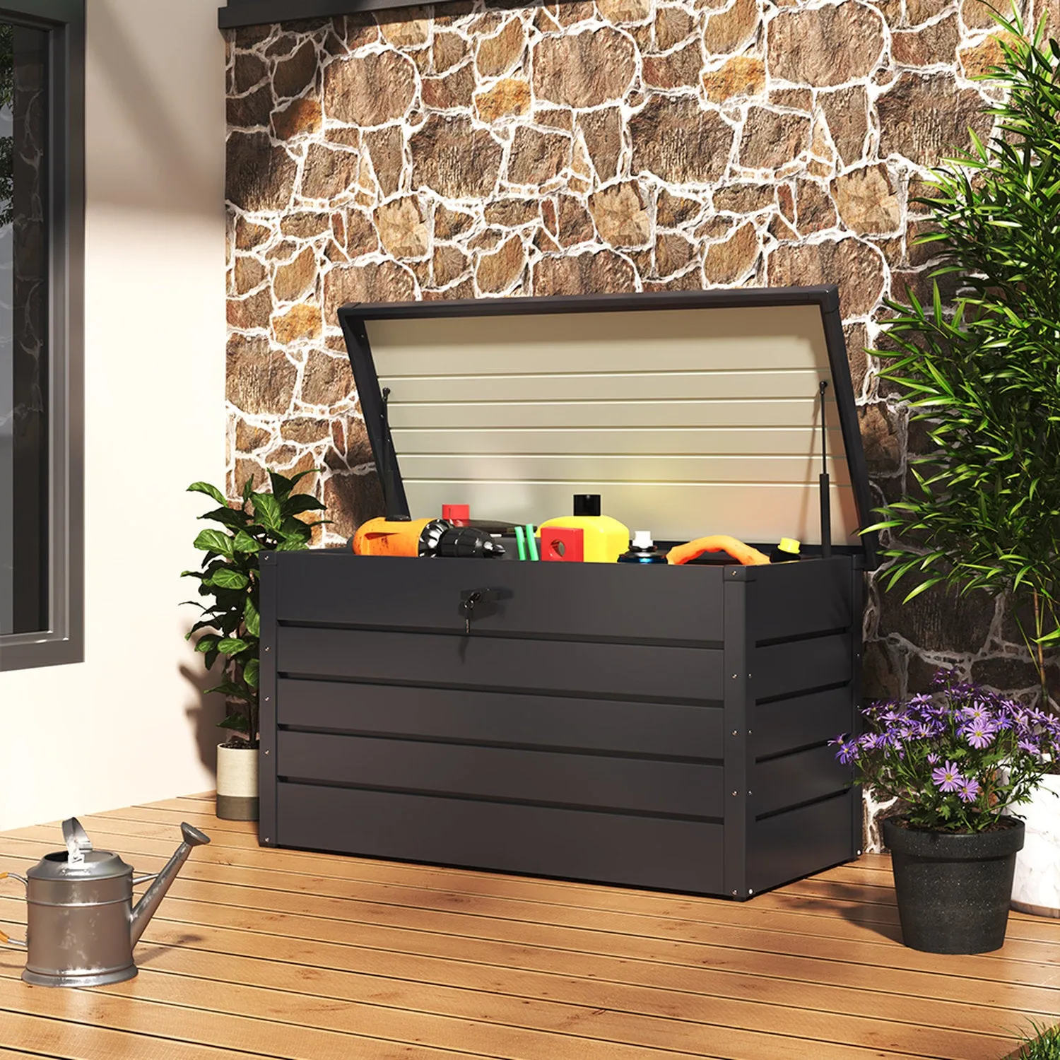 Steel Garden Storage Box 350L - Black by Julian Charles