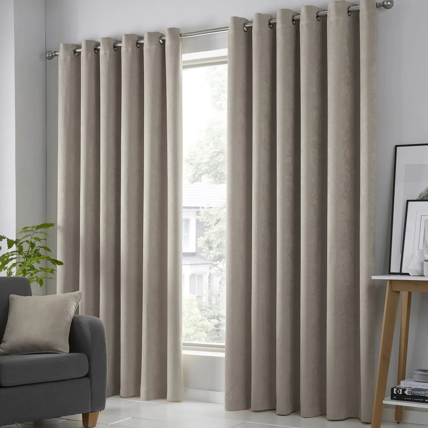 Strata Dim Out Eyelet Curtains - Natural product