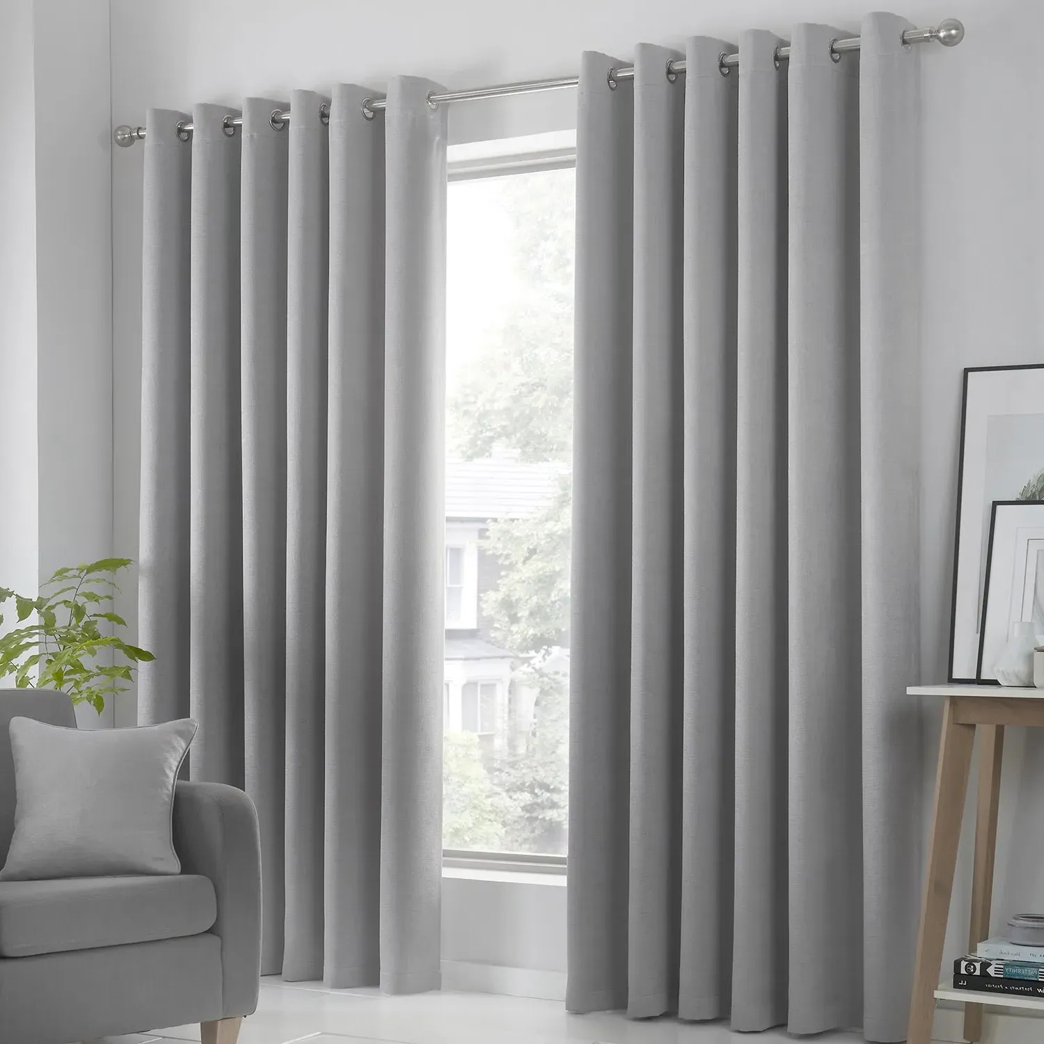 Strata Dim Out Eyelet Curtains - Grey product