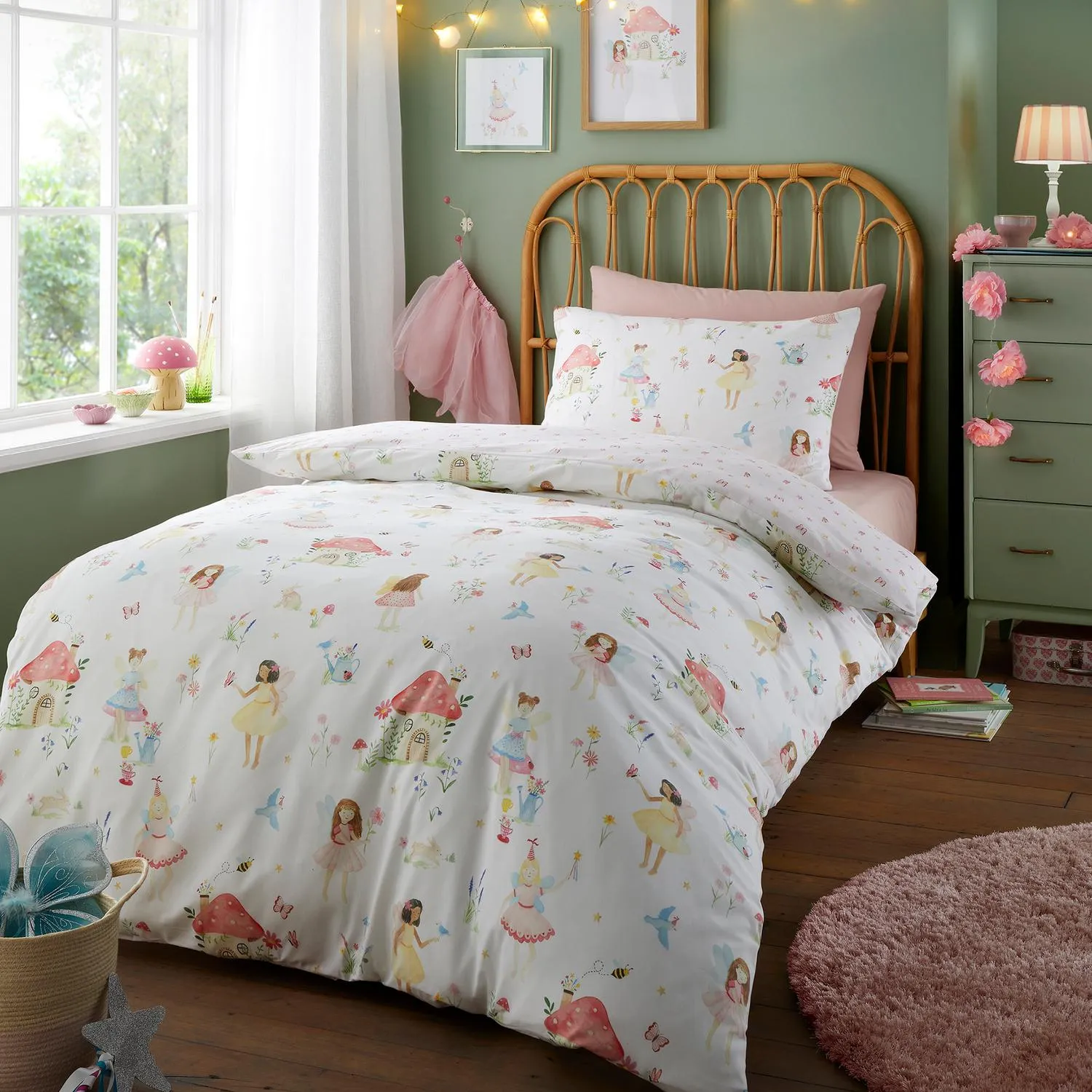 Summer Fairies Single Duvet Set - Pink, Polycotton product