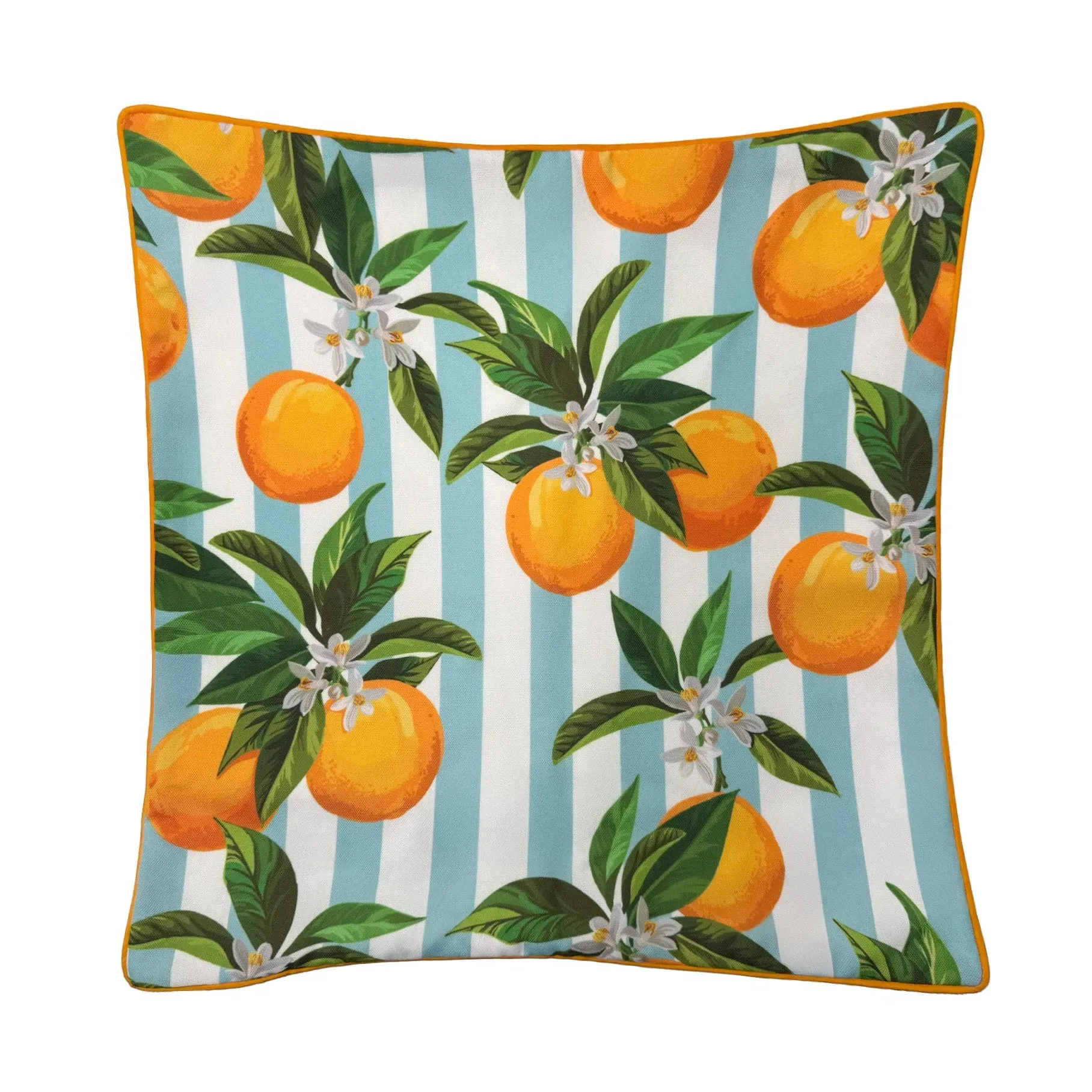 Summer Oranges Canvas Outdoor Cushion - Orange by Julian Charles