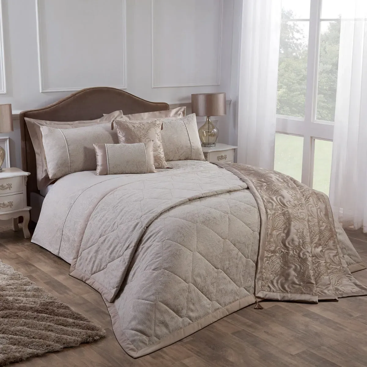Super King Duvet Cover with Jacquard - Natural, Cotton