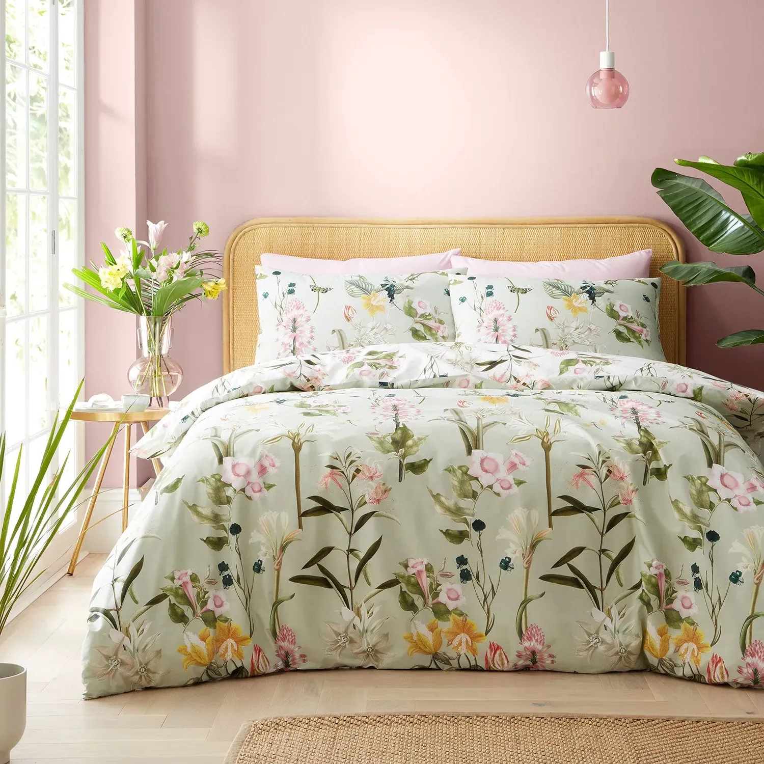 Super King Duvet Set Reversible - Green, Cotton