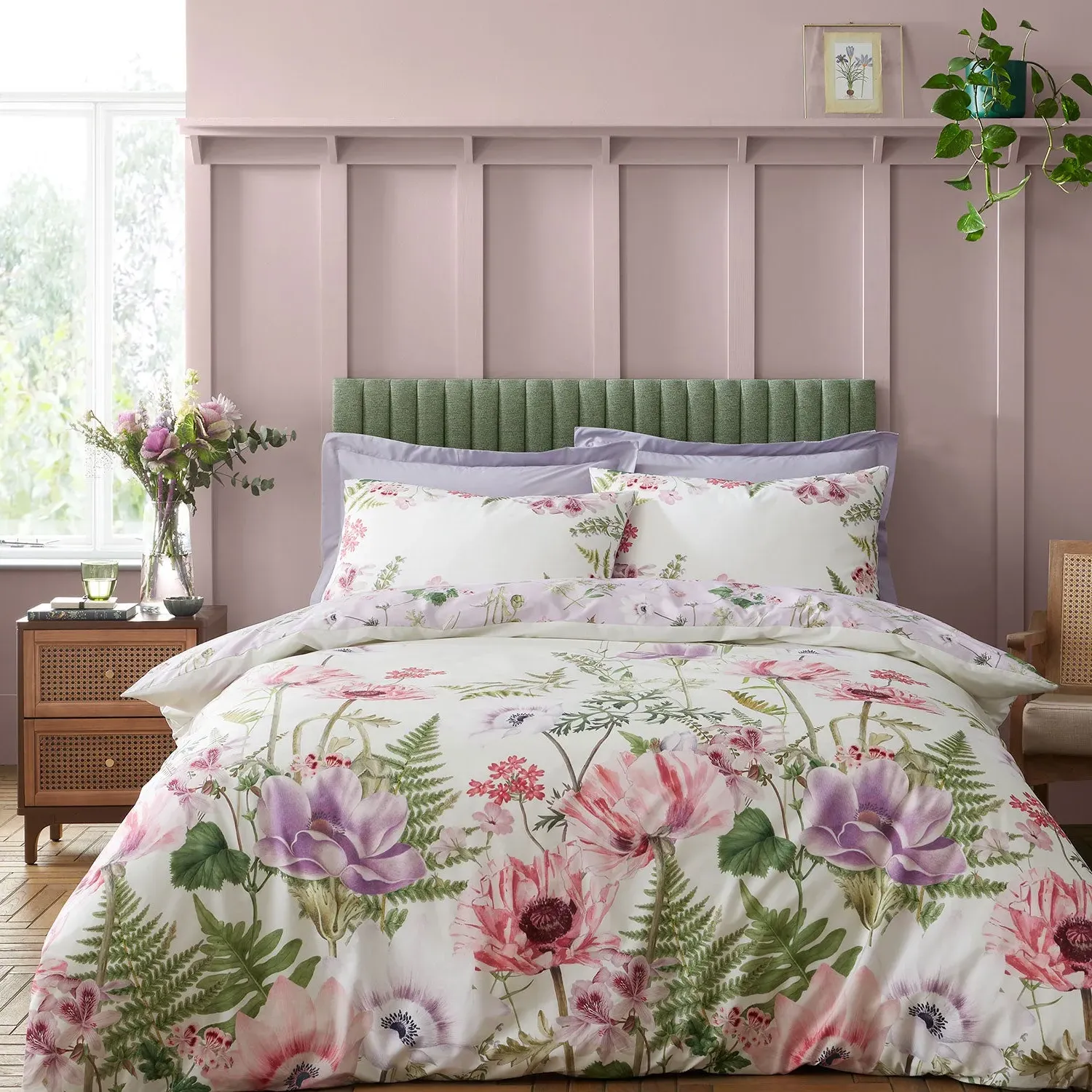 Super King Duvet Set Reversible - Purple, Cotton