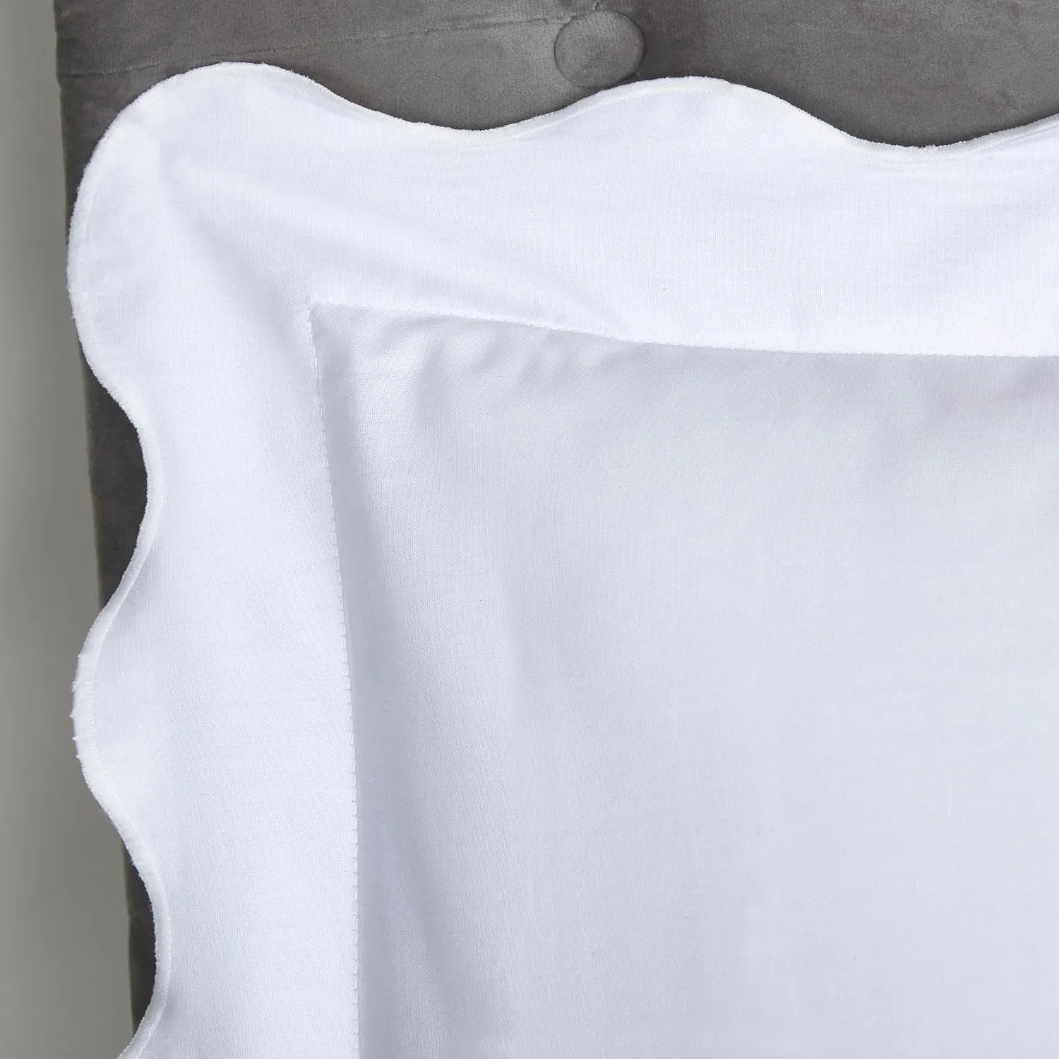 Super King Duvet Set Scalloped Edge - White Cotton image
