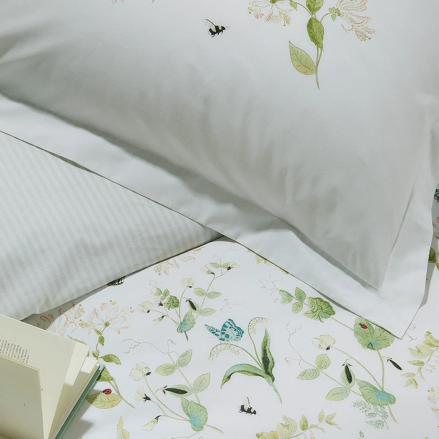 Super King Duvet Set Wild Floral - Green, Cotton
