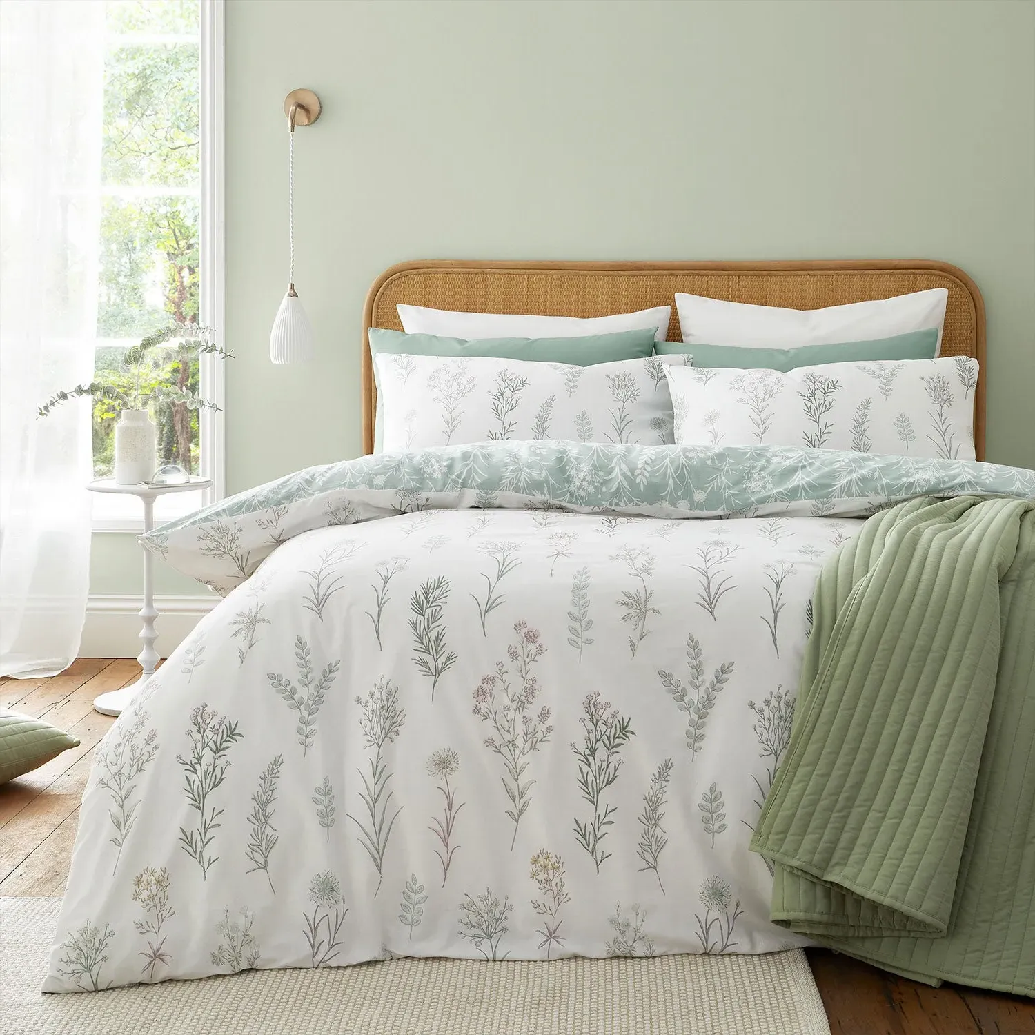 Super King Duvet Set Wild Flowers - White, Cotton