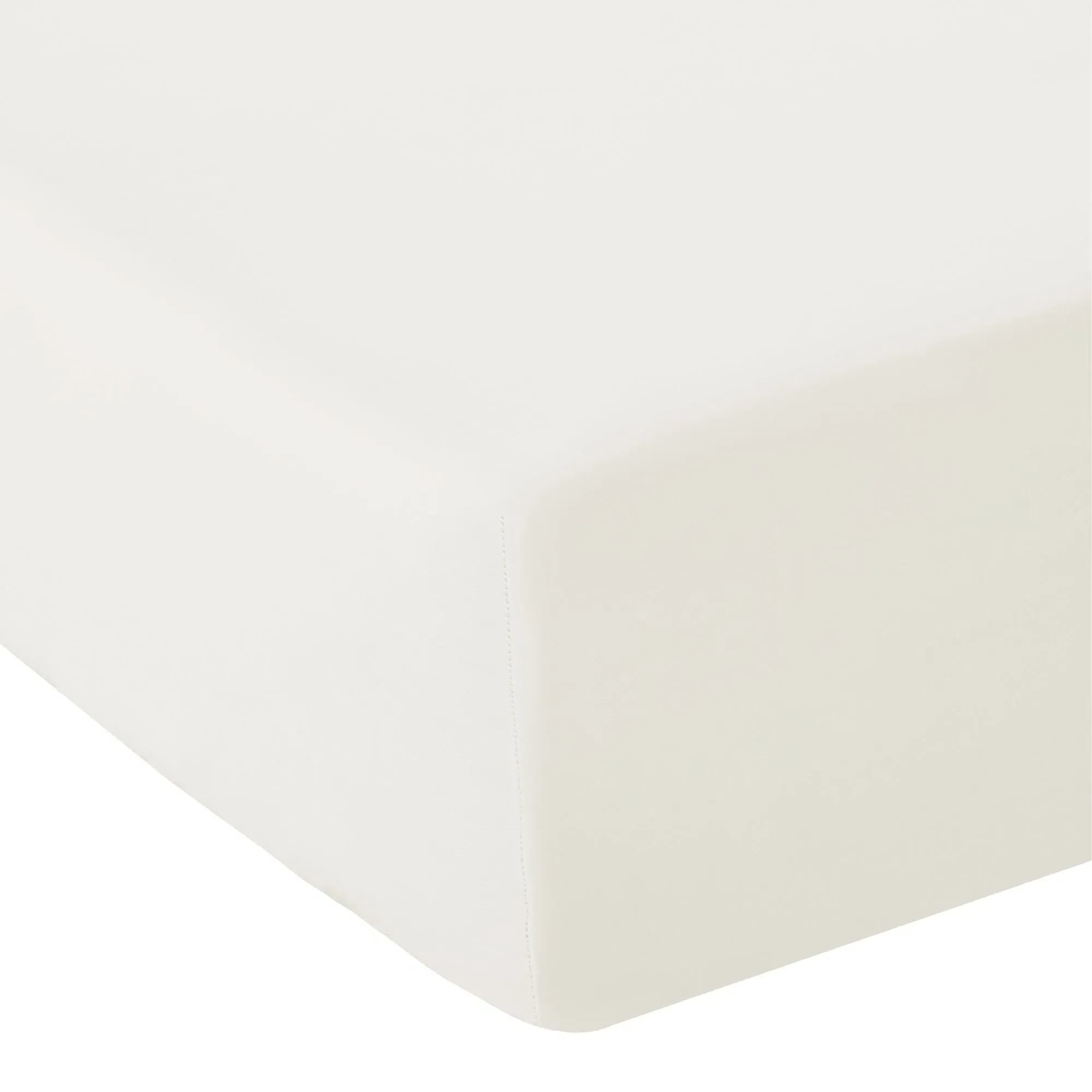 Super King Fitted Sheet Easy Iron - Cream, Percale