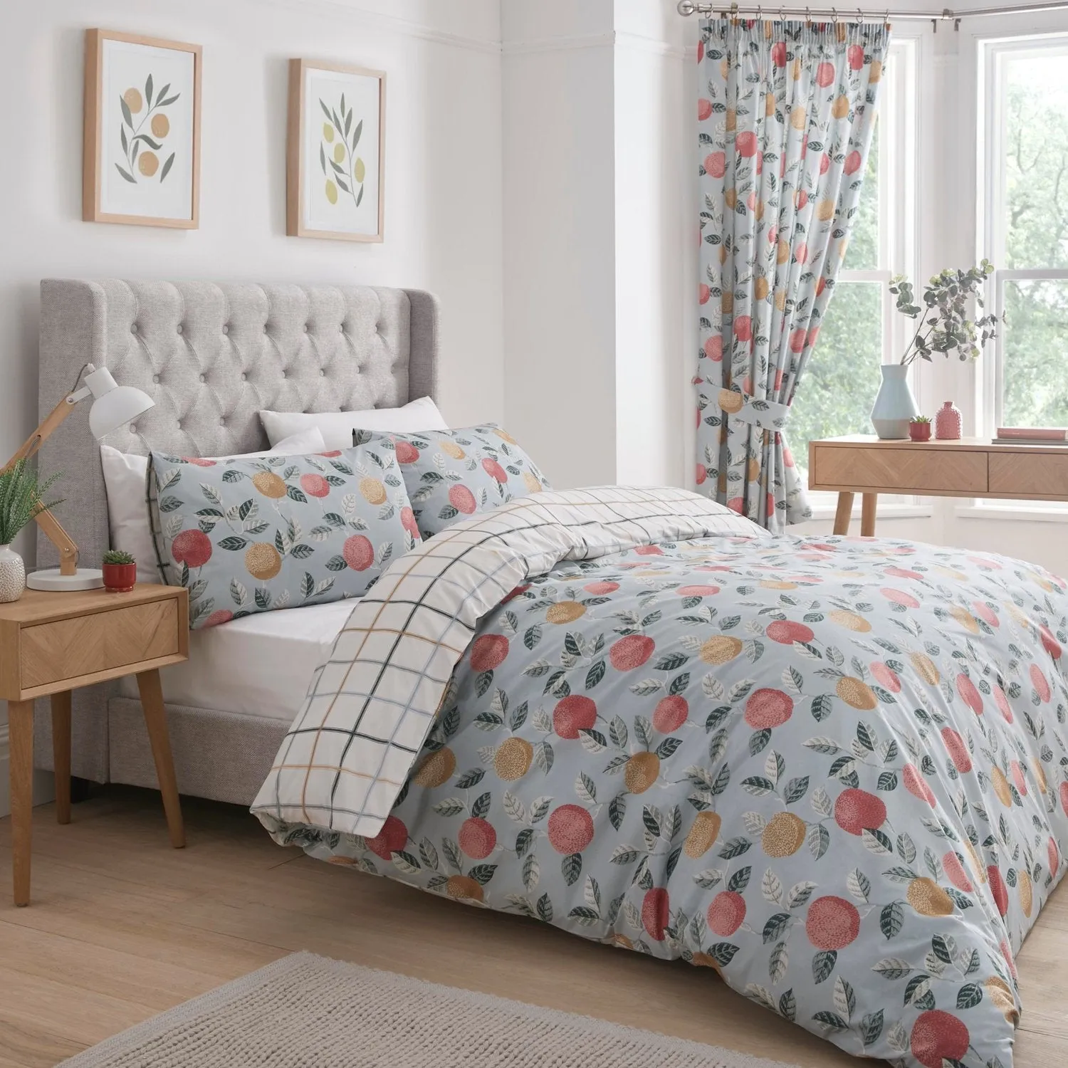 Super King Reversible Duvet Set - Green