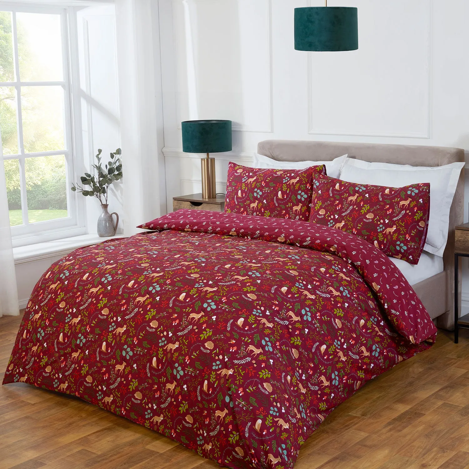 Super King Reversible Duvet Set - Red