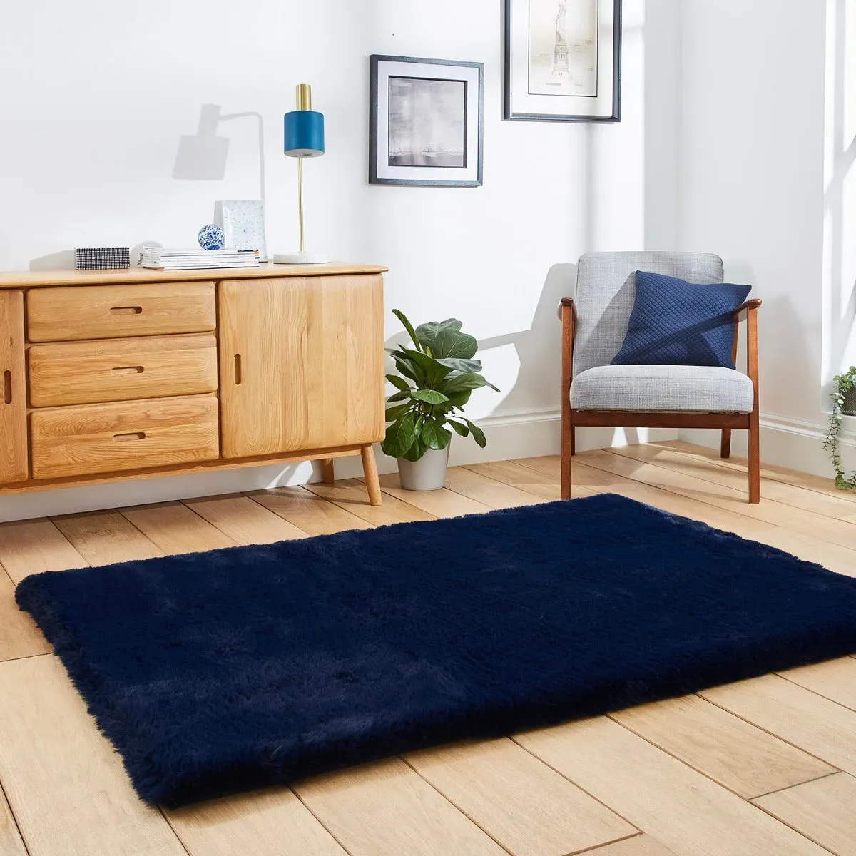80x150cm Shaggy Rug with Dense Pile - Blue by Julian Charles, image 2