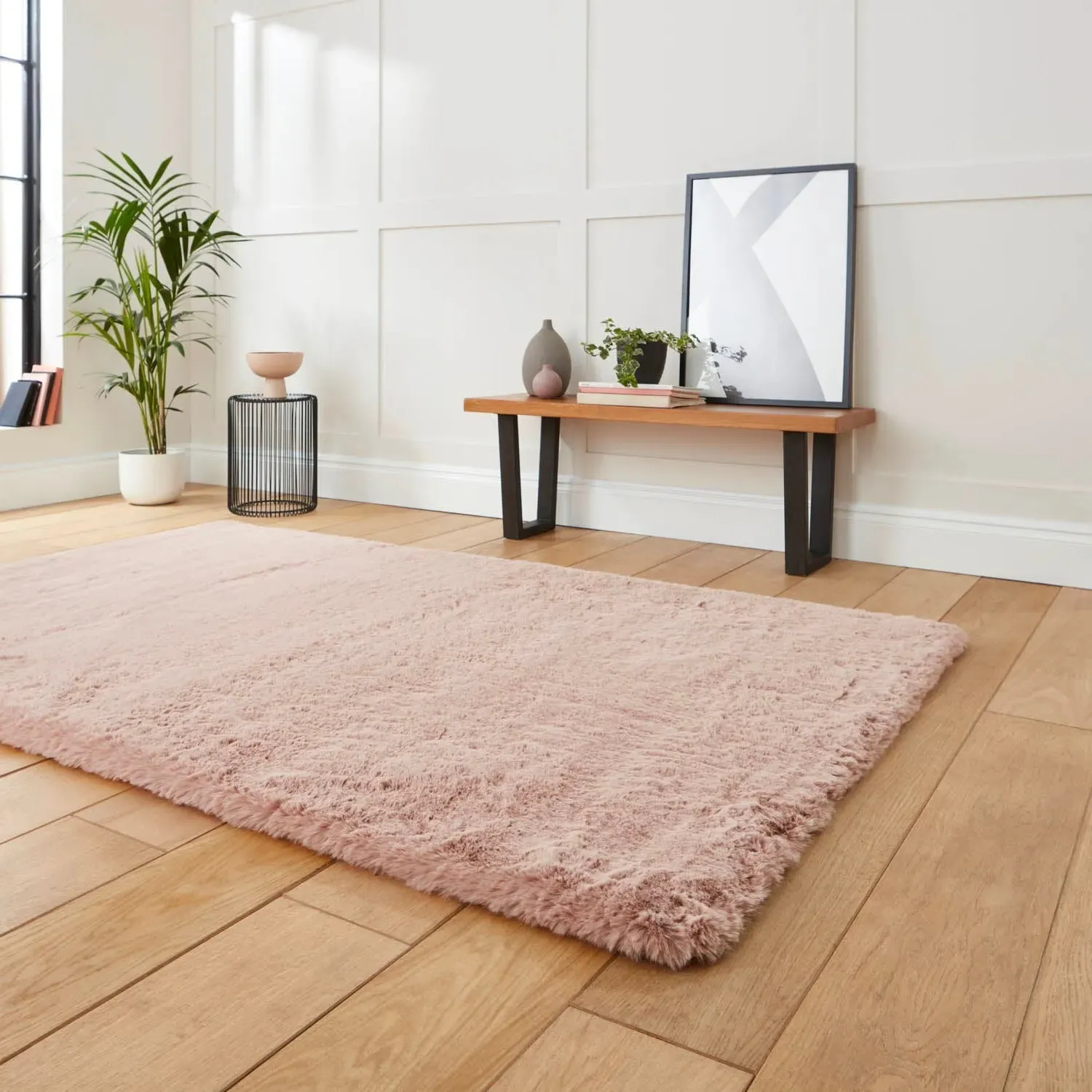 Shaggy Rug with Dense Pile - Pink alternate view