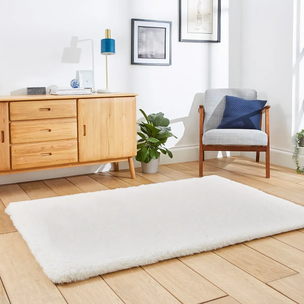 Super Teddy Shaggy Rug - Cream alternate view