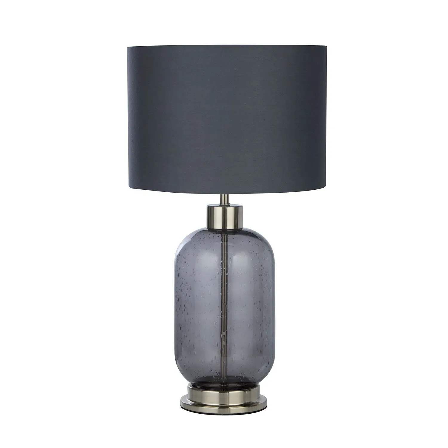 Table Lamp with Smoke Glass - Silver, Metal