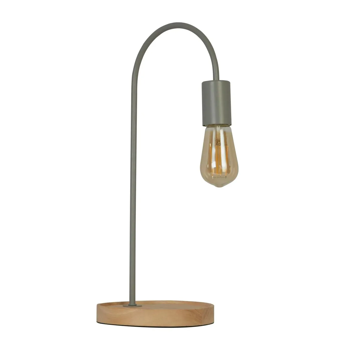 Table Lamp with Storage - Grey, Wood image