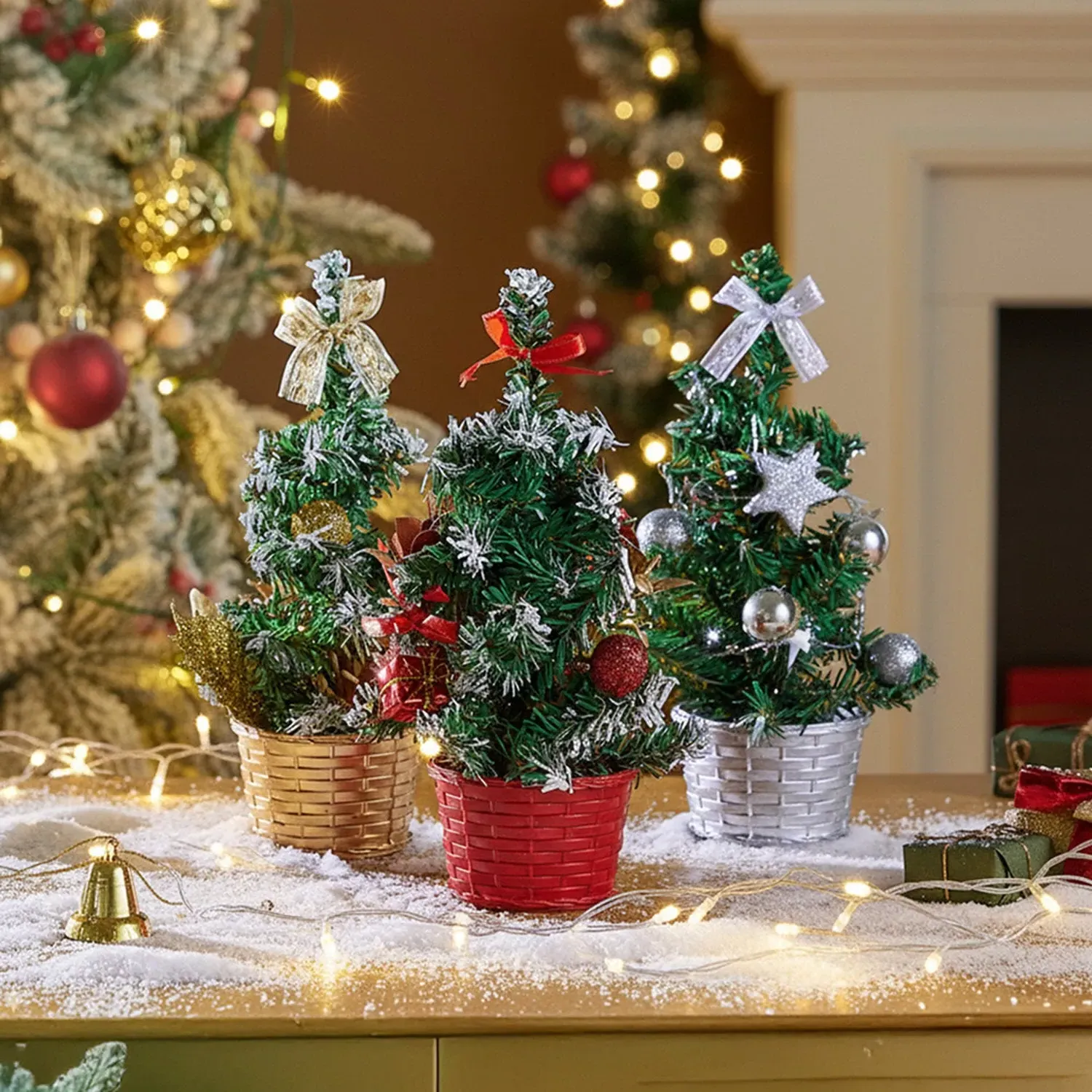 Tabletop Artificial Christmas Tree 3-Piece Set - Multi by Julian Charles