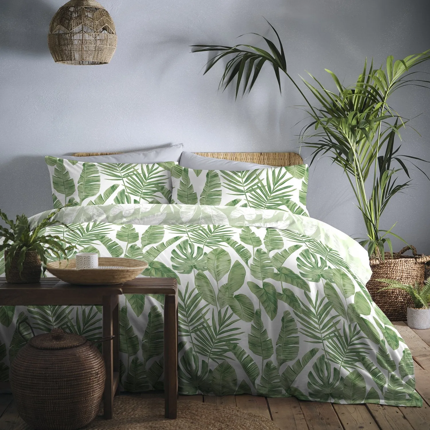 Tahiti Tropical Reversible Double Duvet Set - Green product