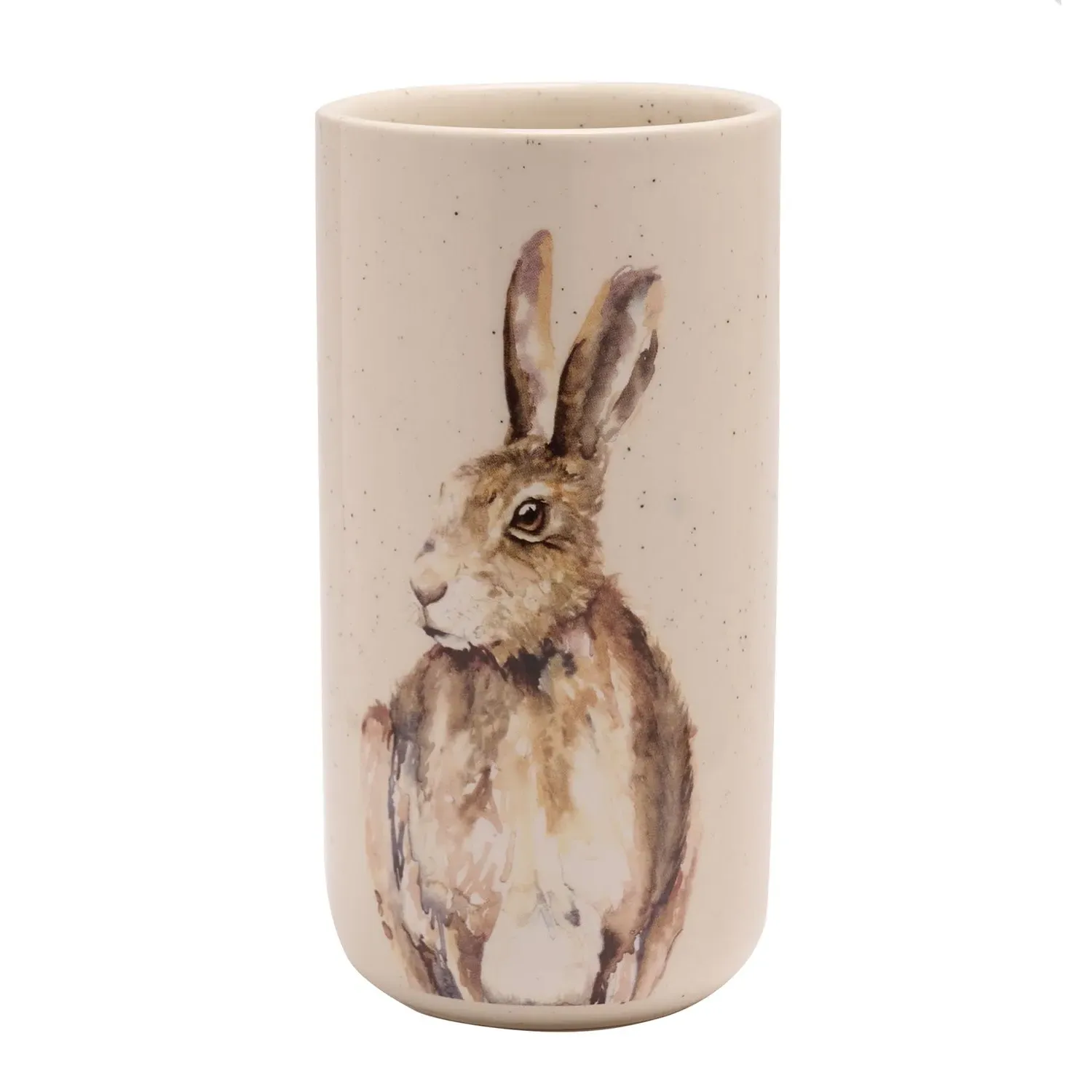 Tall Ceramic Vase Hare Design - White, Ceramic
