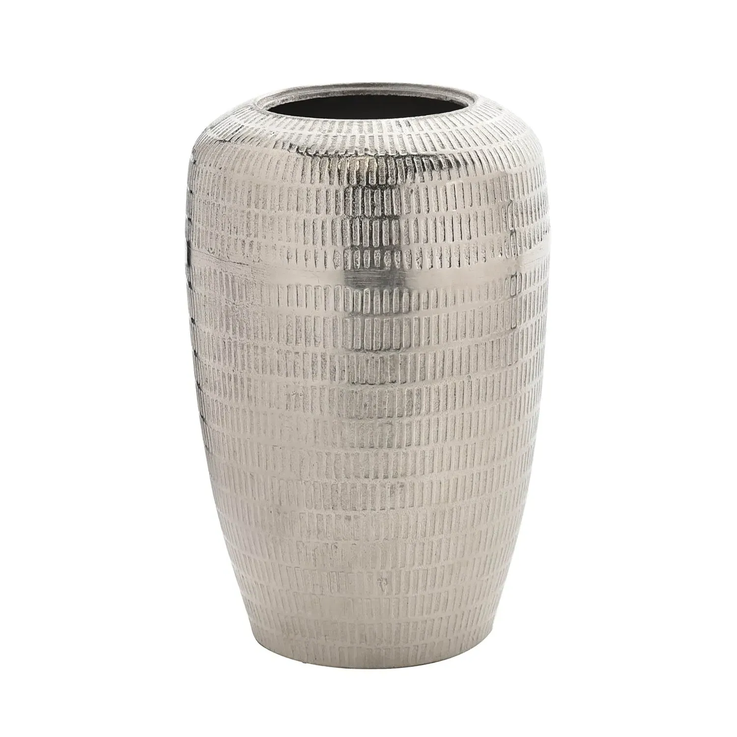 Tall Textured Vase - Silver, Metal