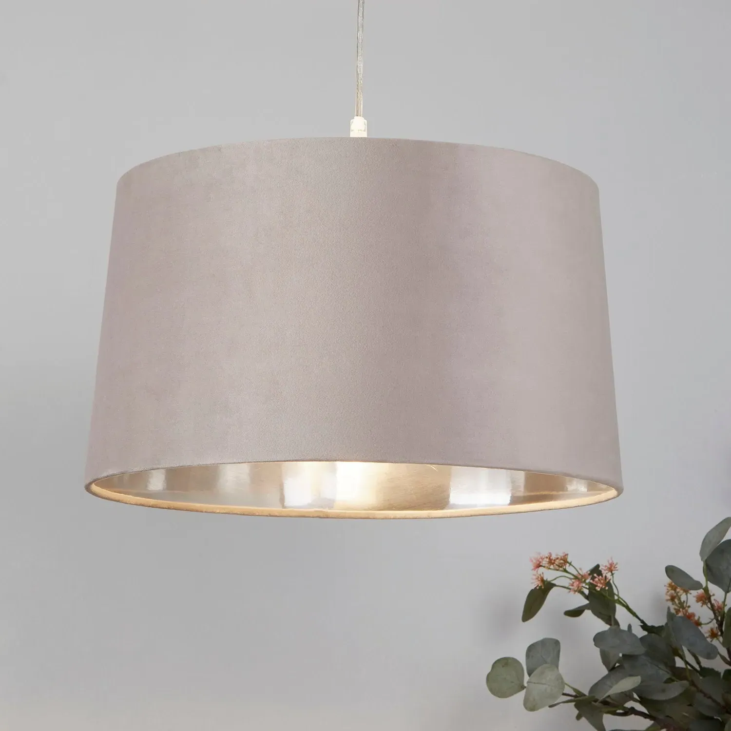 Tapered Drum Easy Fit Pendant Shade - Mink, Velvet product