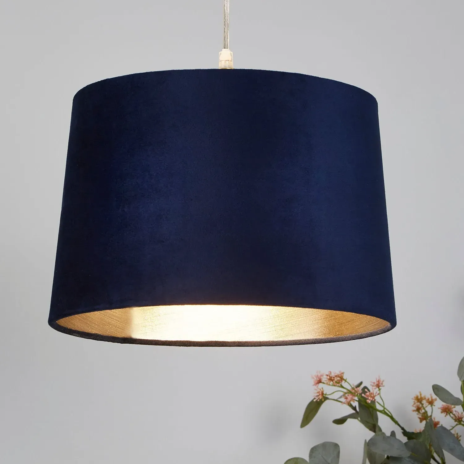 Tapered Drum Easy Fit Pendant Shade - Navy, Velvet product