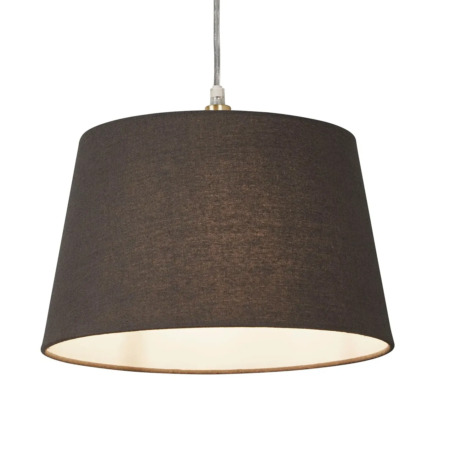 Tapered Drum Light Shade Easy Fit - Grey, Linen image