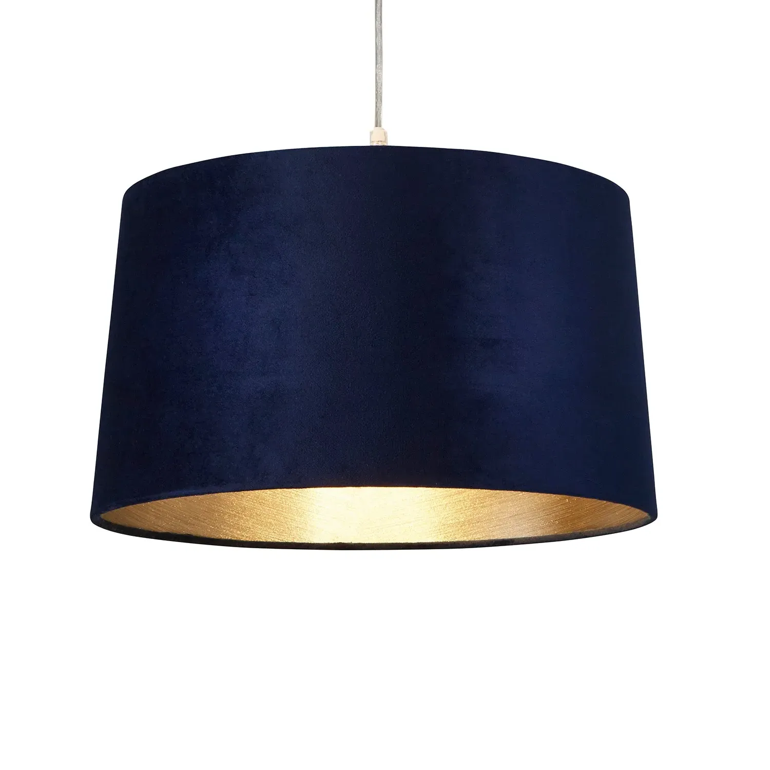 Tapered Drum Light Shade Easy Fit - Navy, Velvet