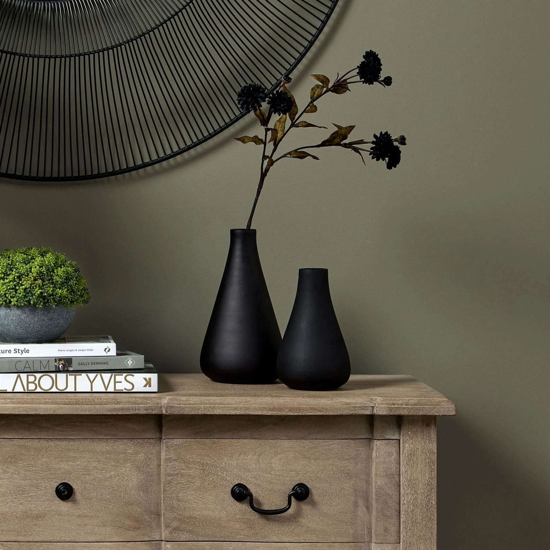 Tapered Glass Vase - Black, Glass image