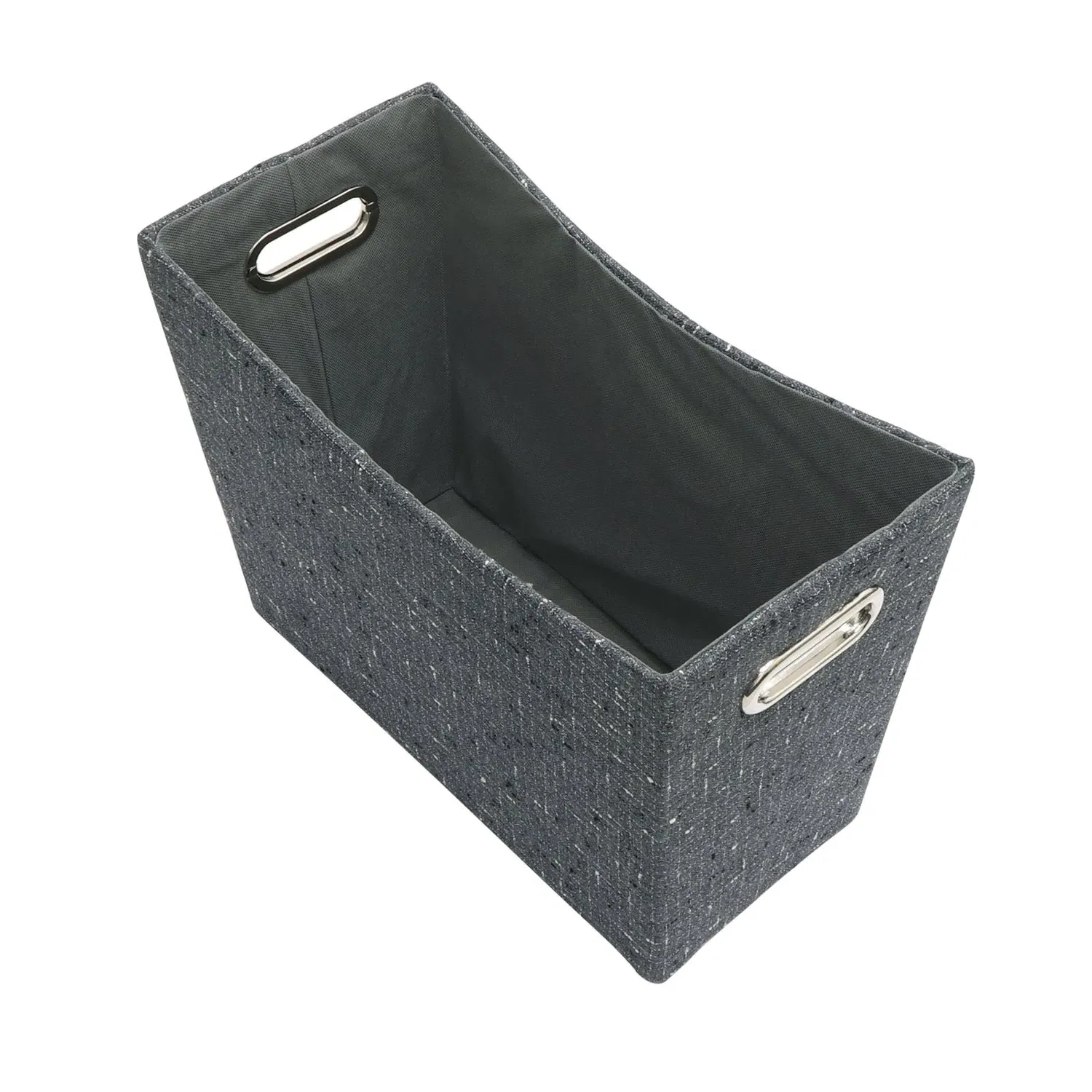 Tapered Magazine Holder with Handles - Grey, Fabric image