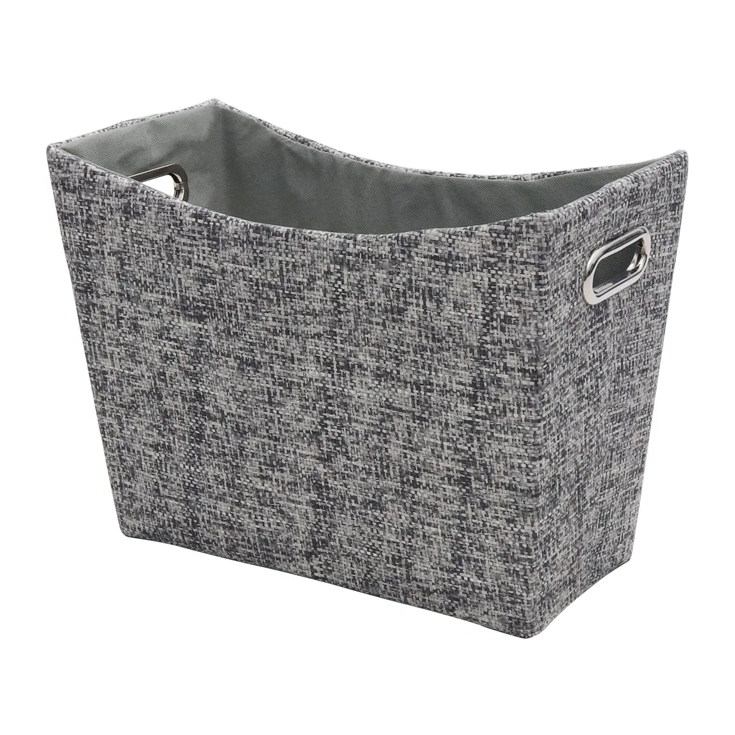 Tapered Magazine Holder with Lid - Grey, Fabric