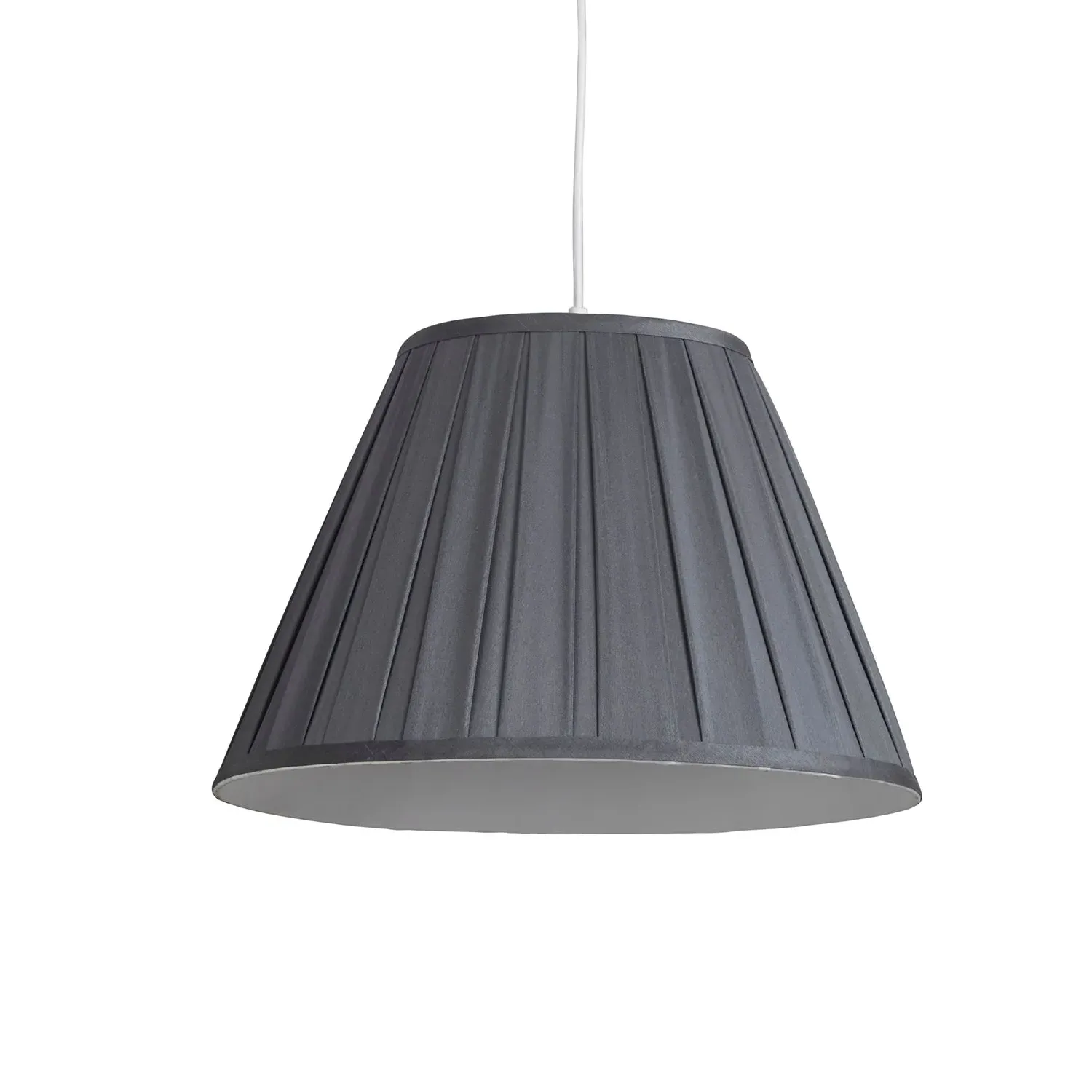 Tapered Pendant Light Shade - Grey, Pleated image