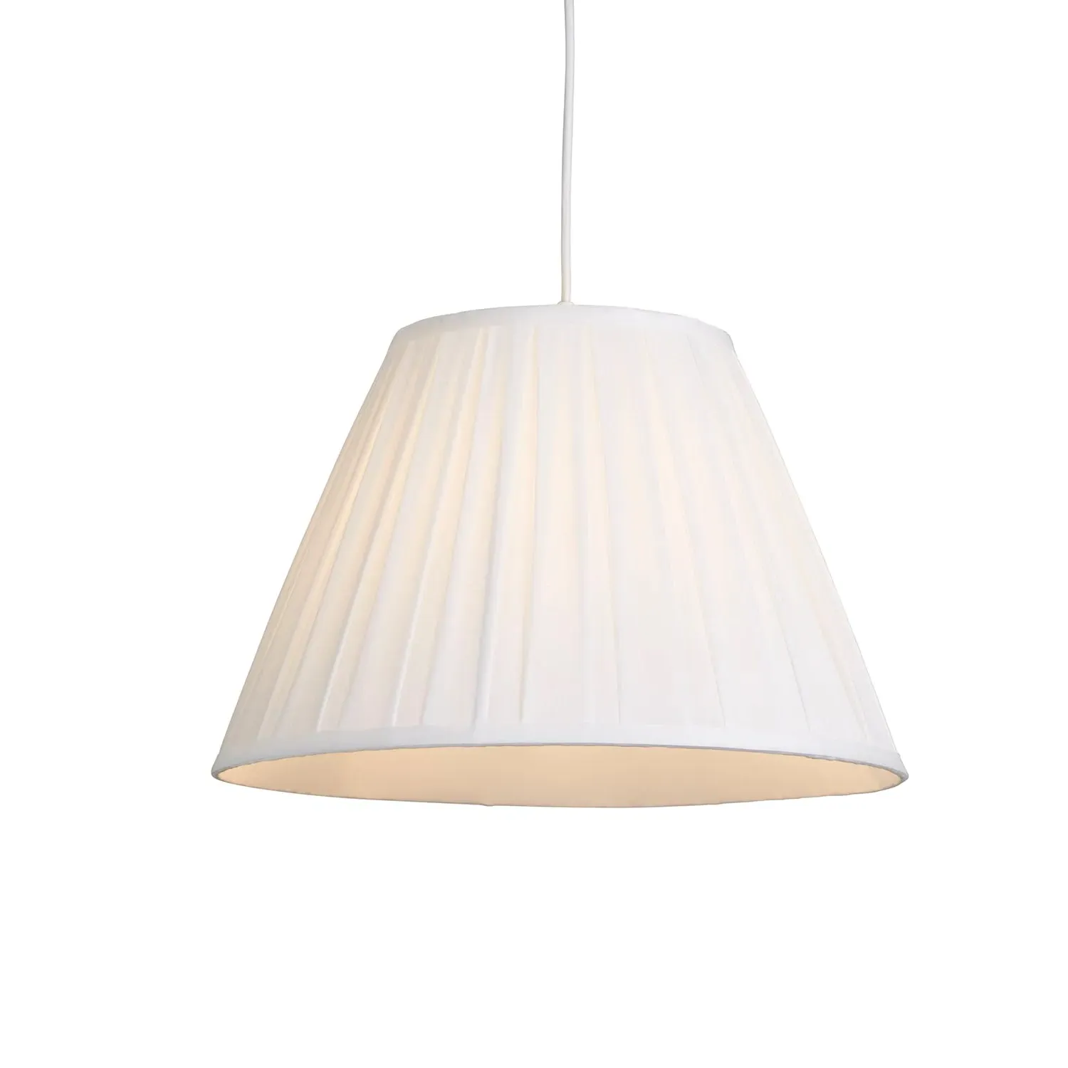 Tapered Pendant Light Shade - White, Pleated