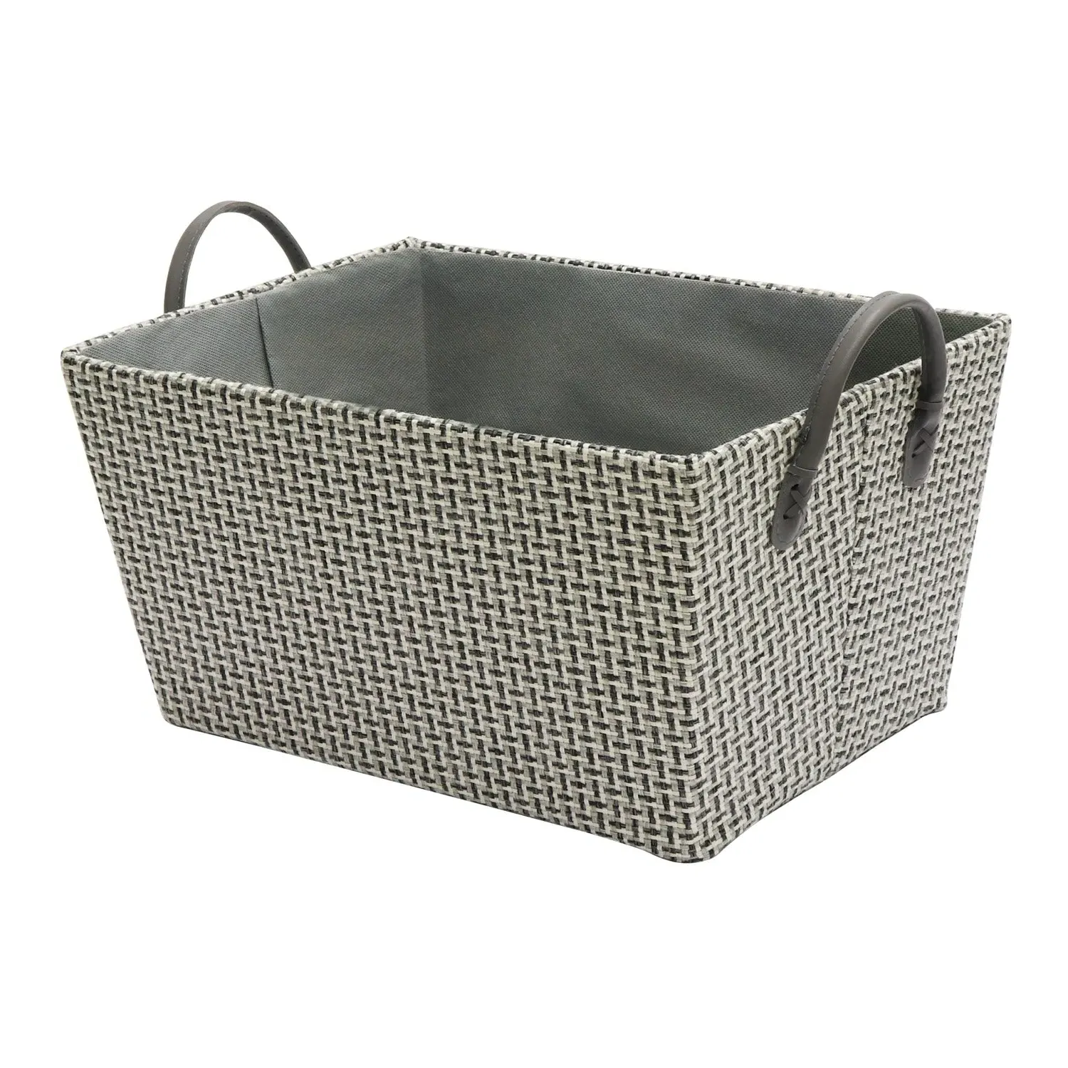 Tapered Storage Basket with Handles - Grey