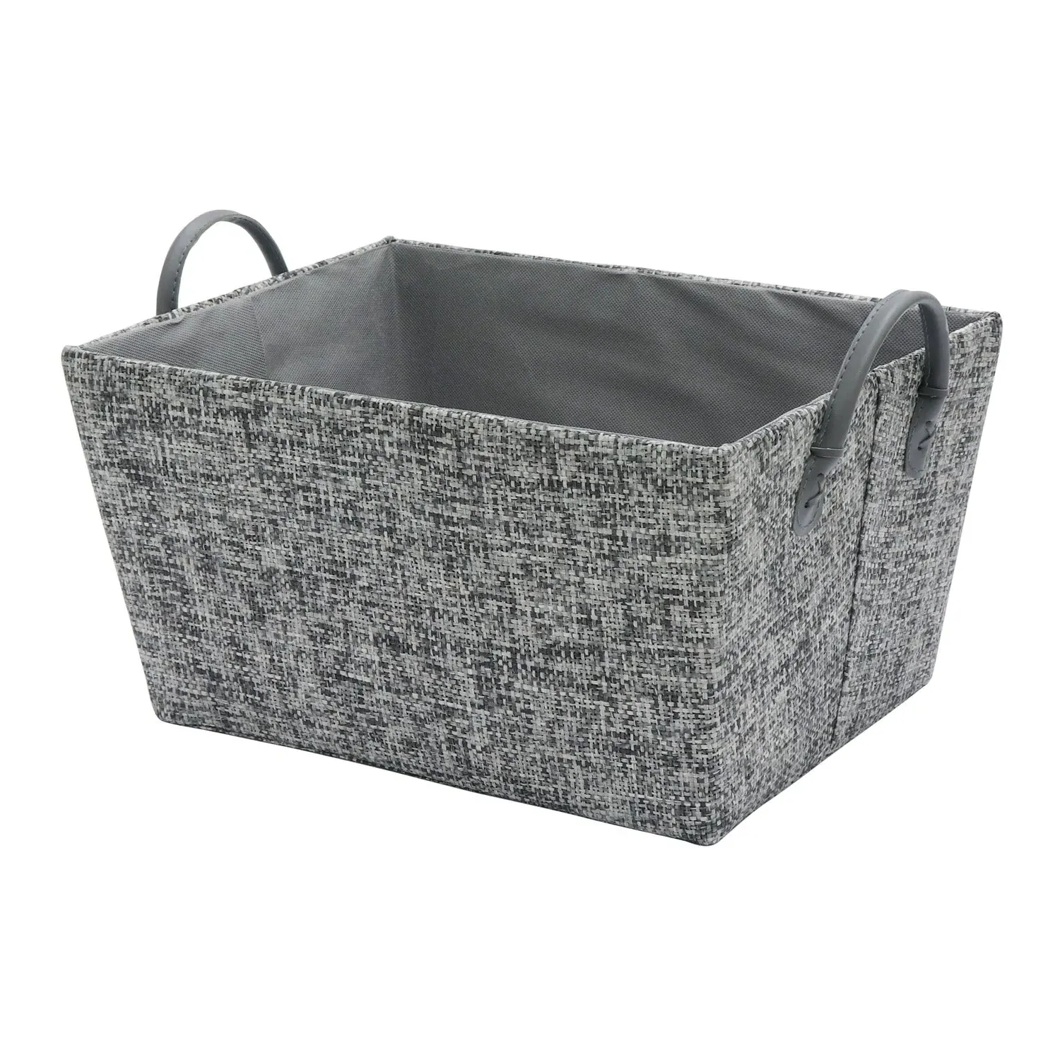 Tapered Storage Basket with Handles - Grey