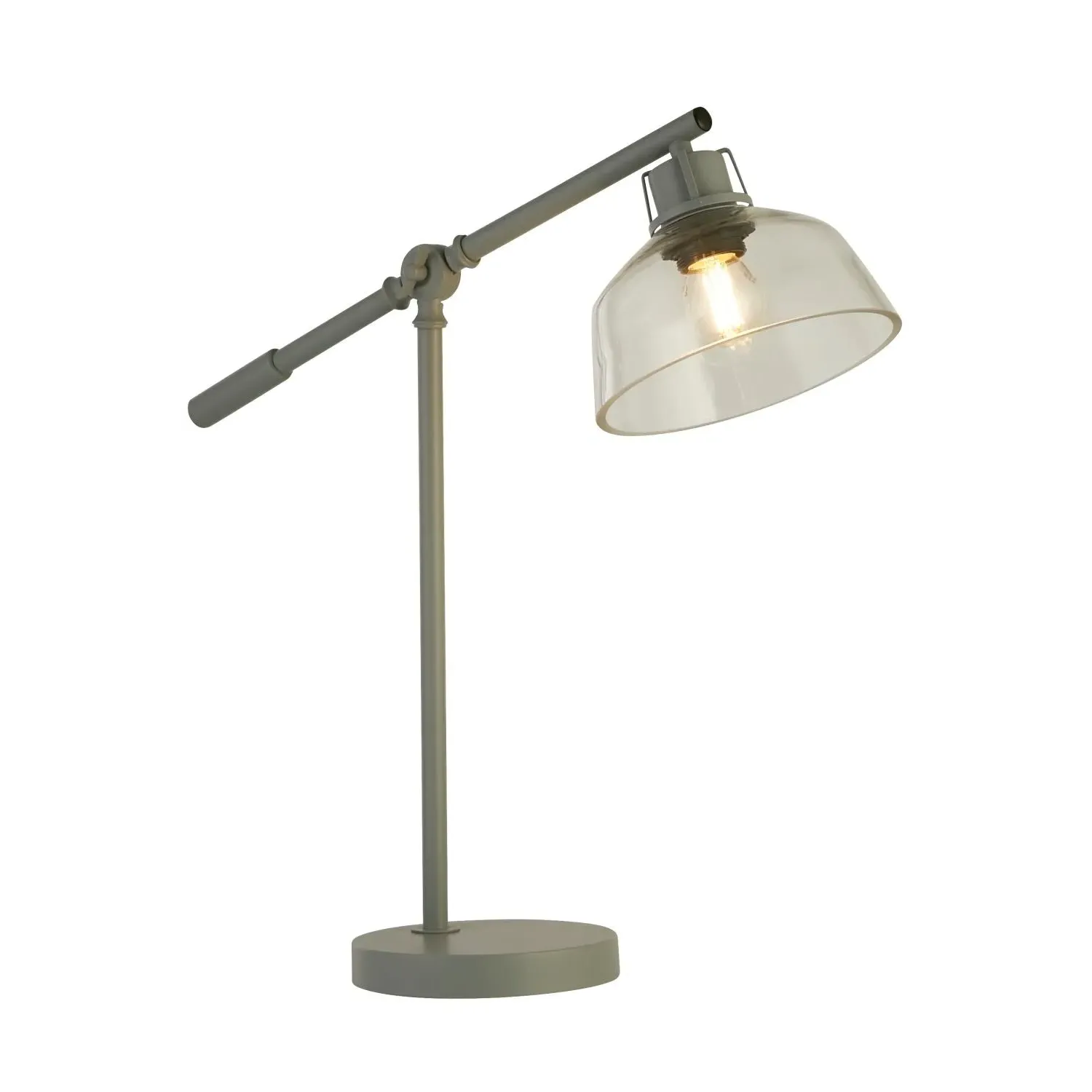 Task Table Lamp with Glass Shade - Grey