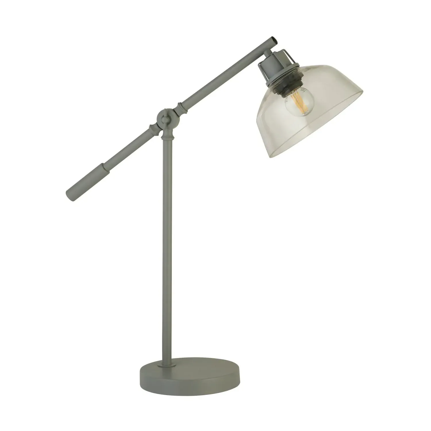 Task Table Lamp with Glass Shade - Grey
