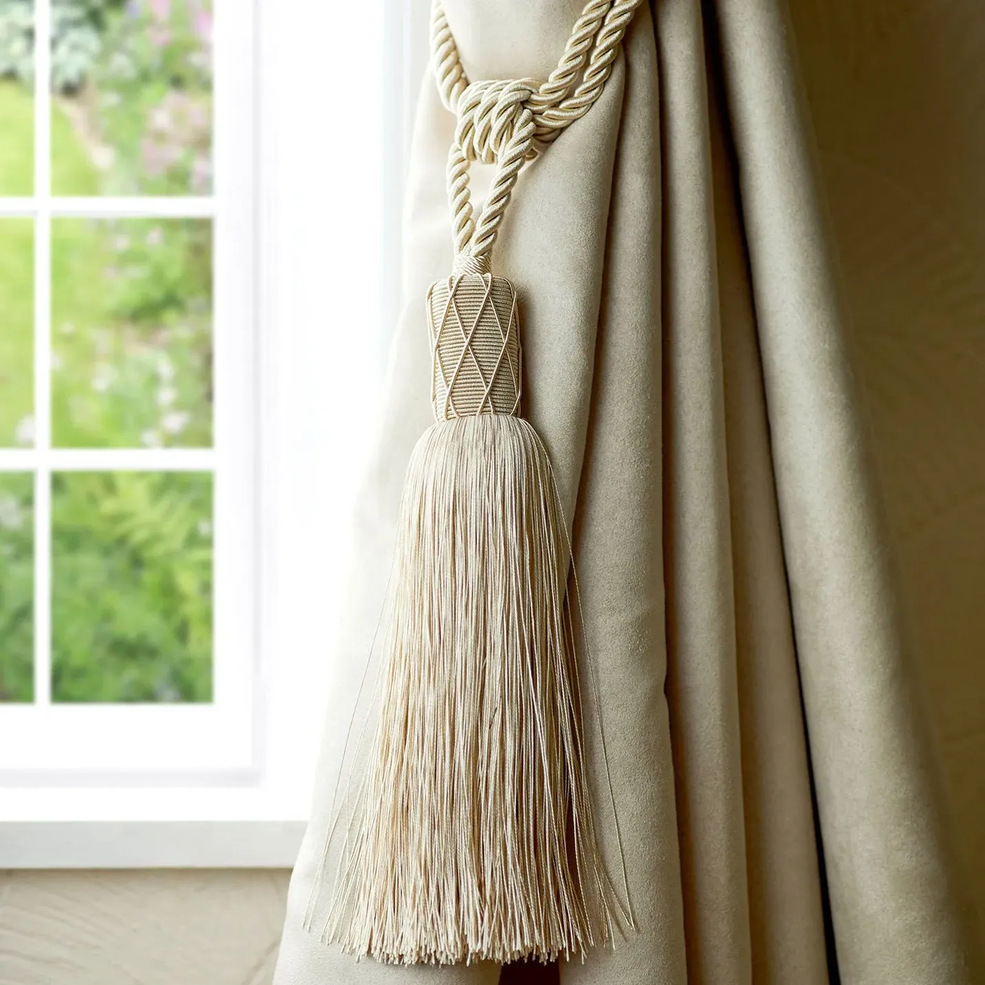 Tassel Curtain Tieback Pair - Gold, Rope