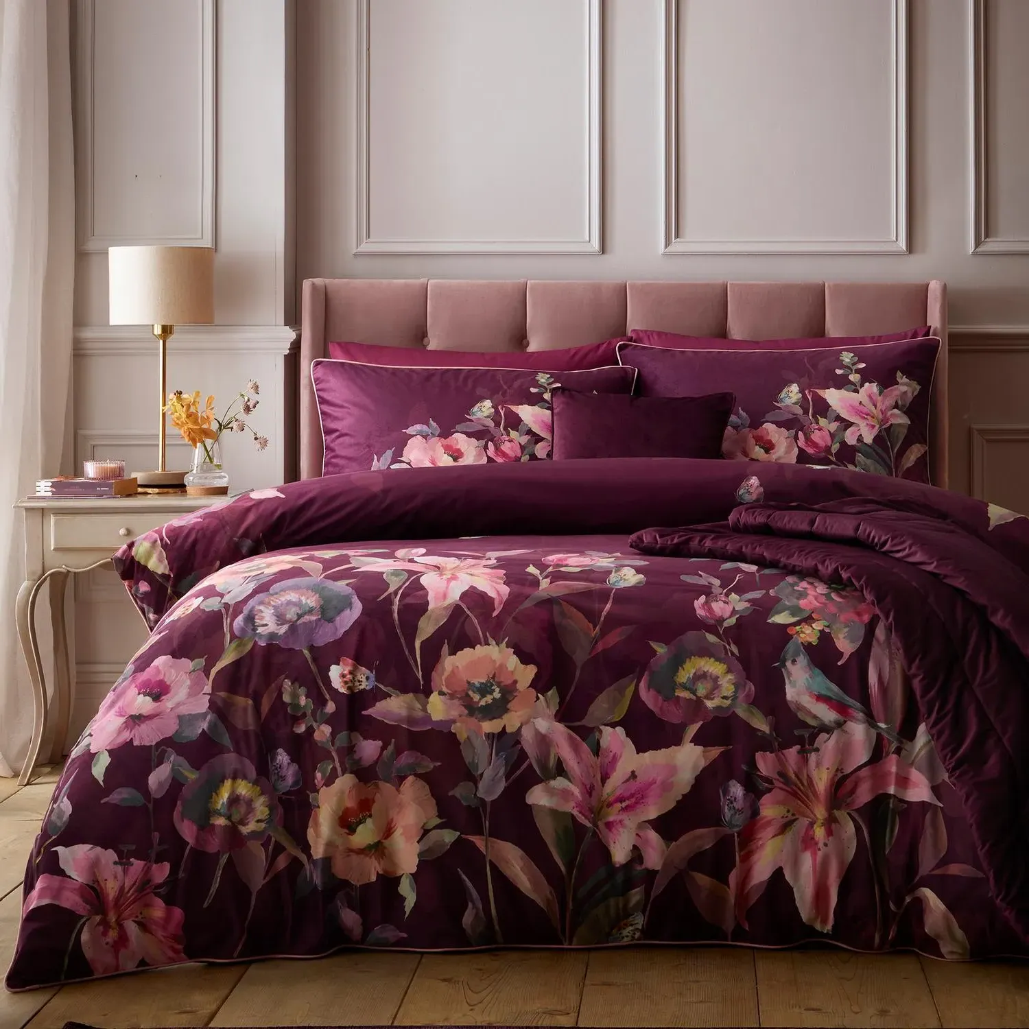 Tatiana Berry Double Duvet Set - Purple, Velvet product