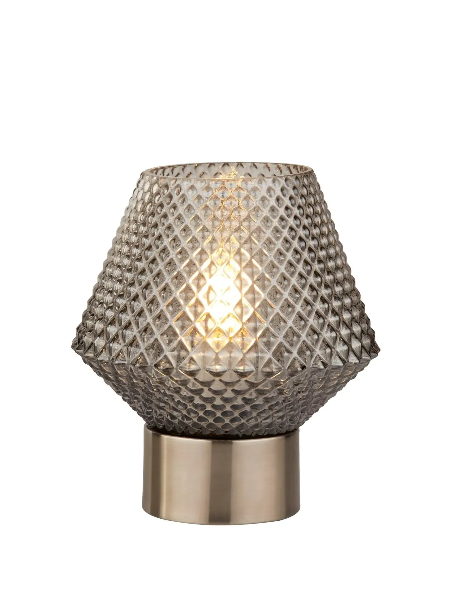 Textured Table Lamp - Silver, Smoked Glass