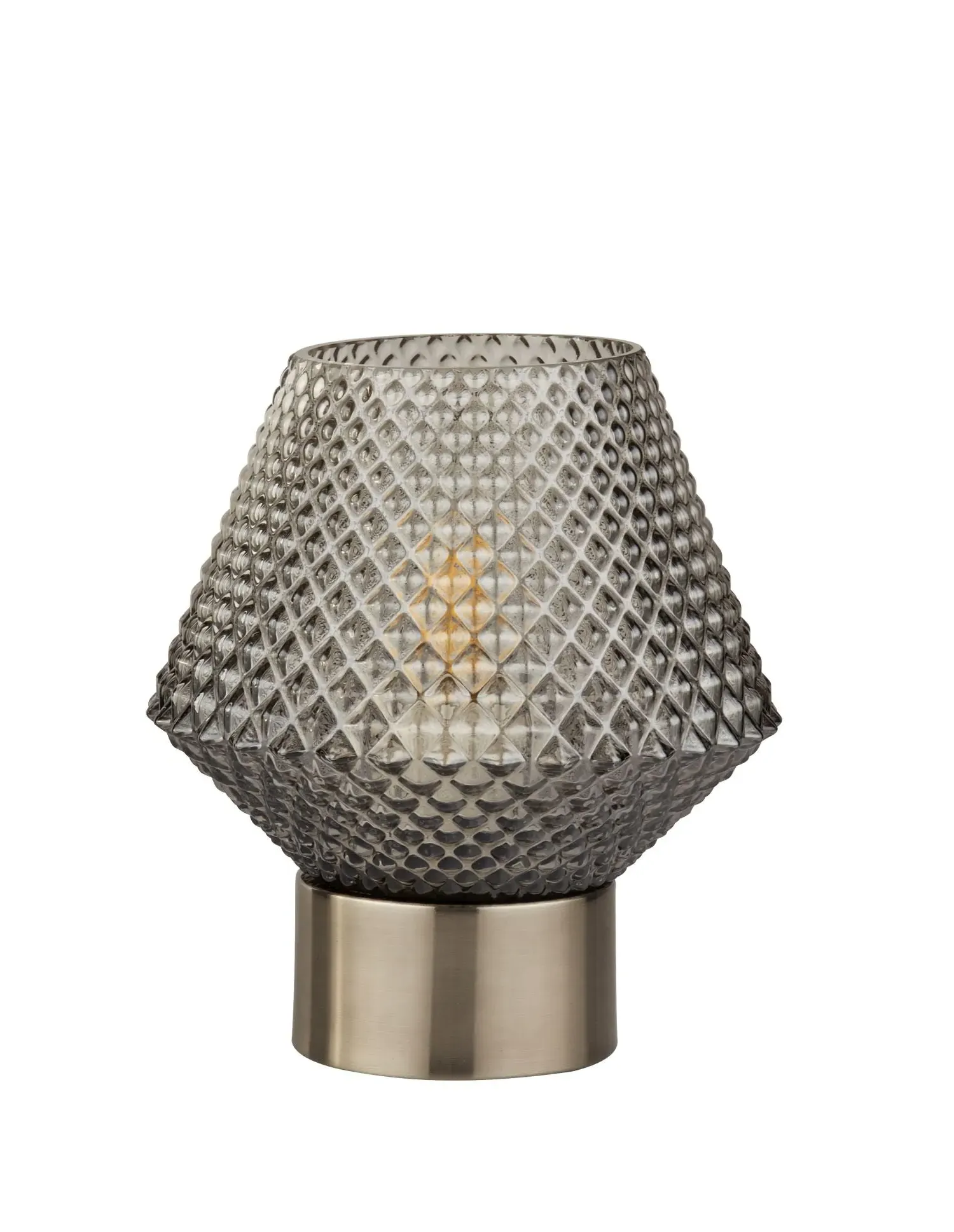 Textured Table Lamp - Silver, Smoked Glass